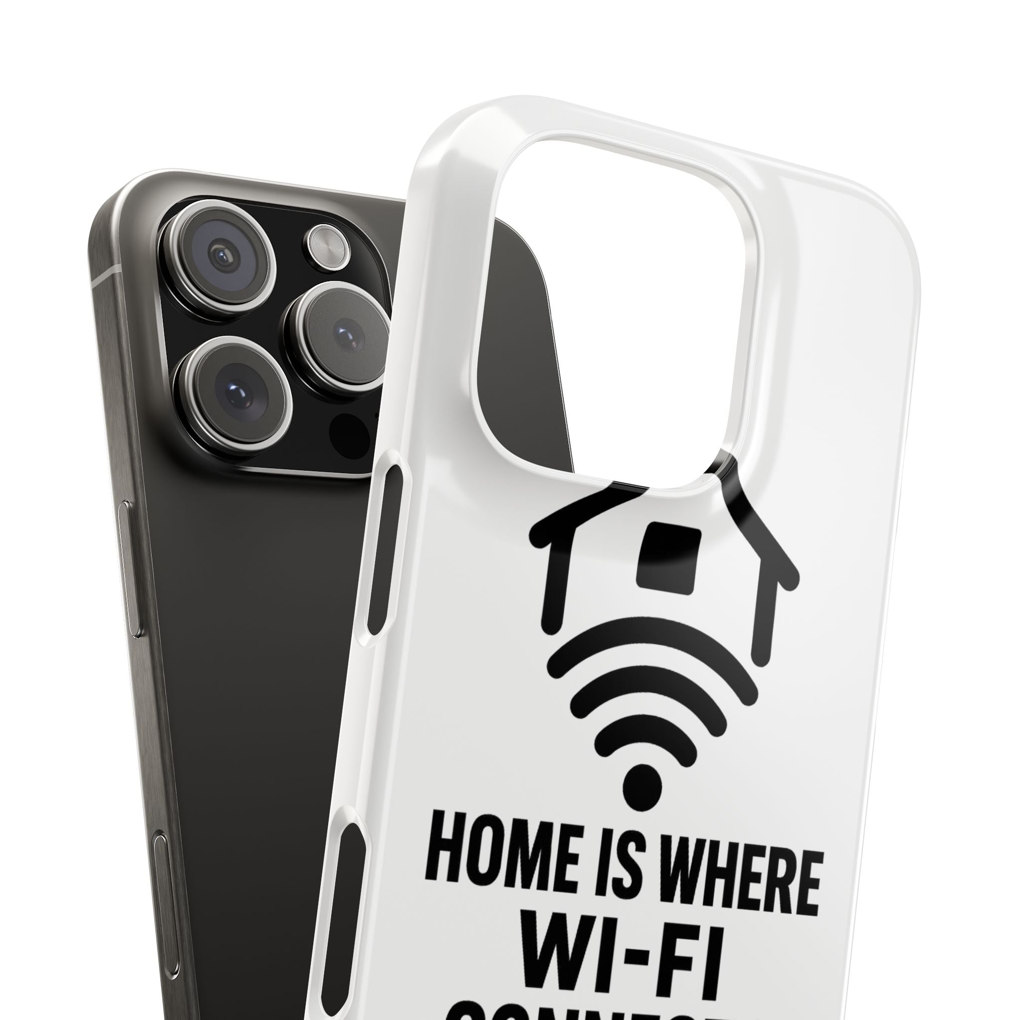 Home Is Where WiFi Connects Phone Case Funny Millennial Gift Tech Lover Housewarming Present Modern Minimalist Humor Gift