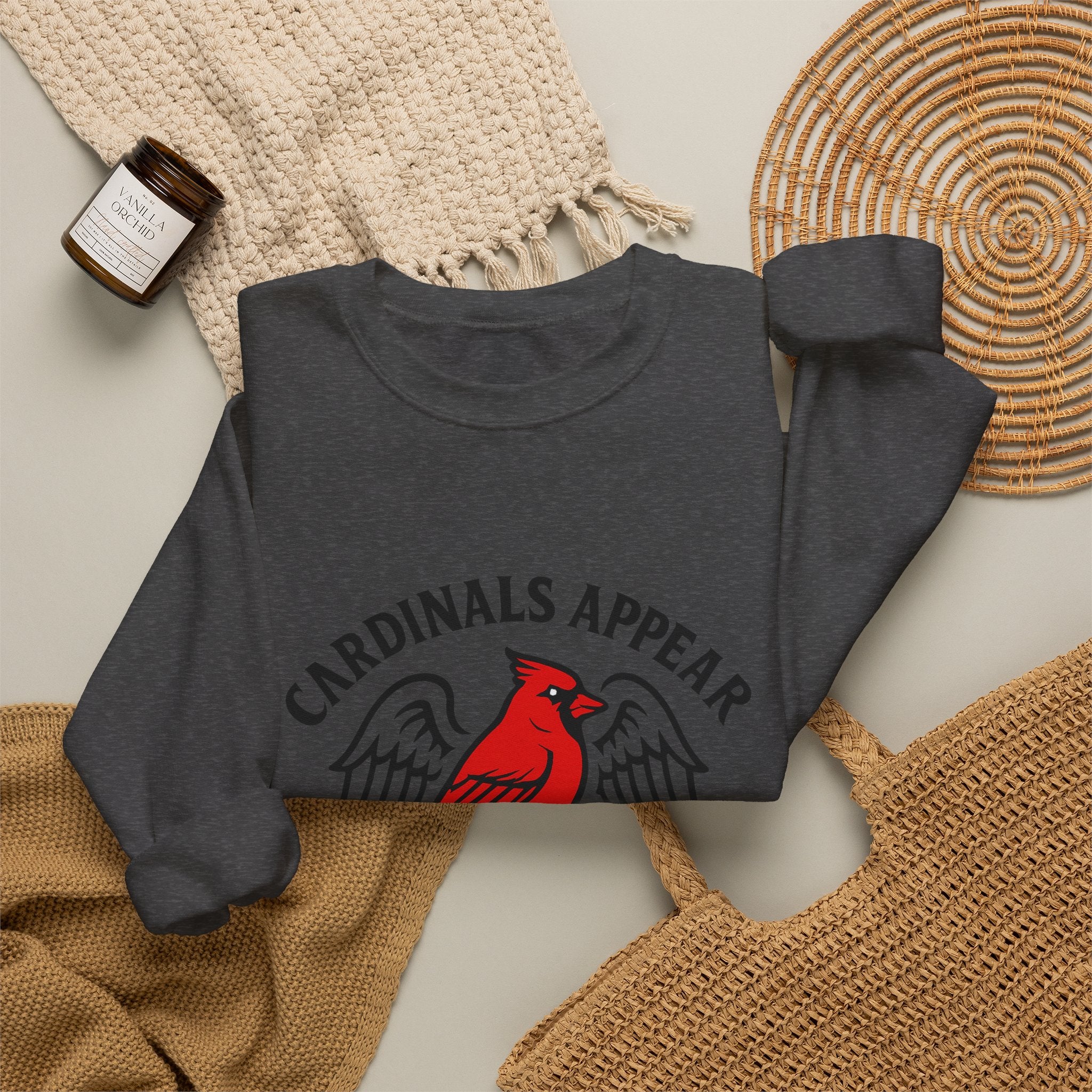 Cardinal Memorial Sweatshirt, Cardinals Appear When Angels Are Near, Sympathy Gift Loss of Loved One, Remembrance Comfort Shirt
