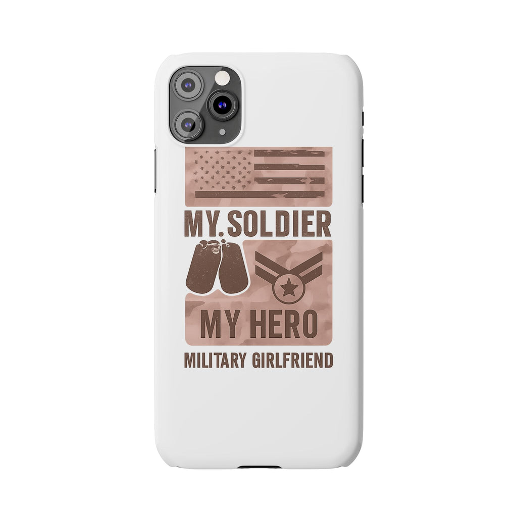 Military Girlfriend Phone Case Rose Gold Camouflage My Soldier My Hero Gift for Army Navy Air Force Girlfriend