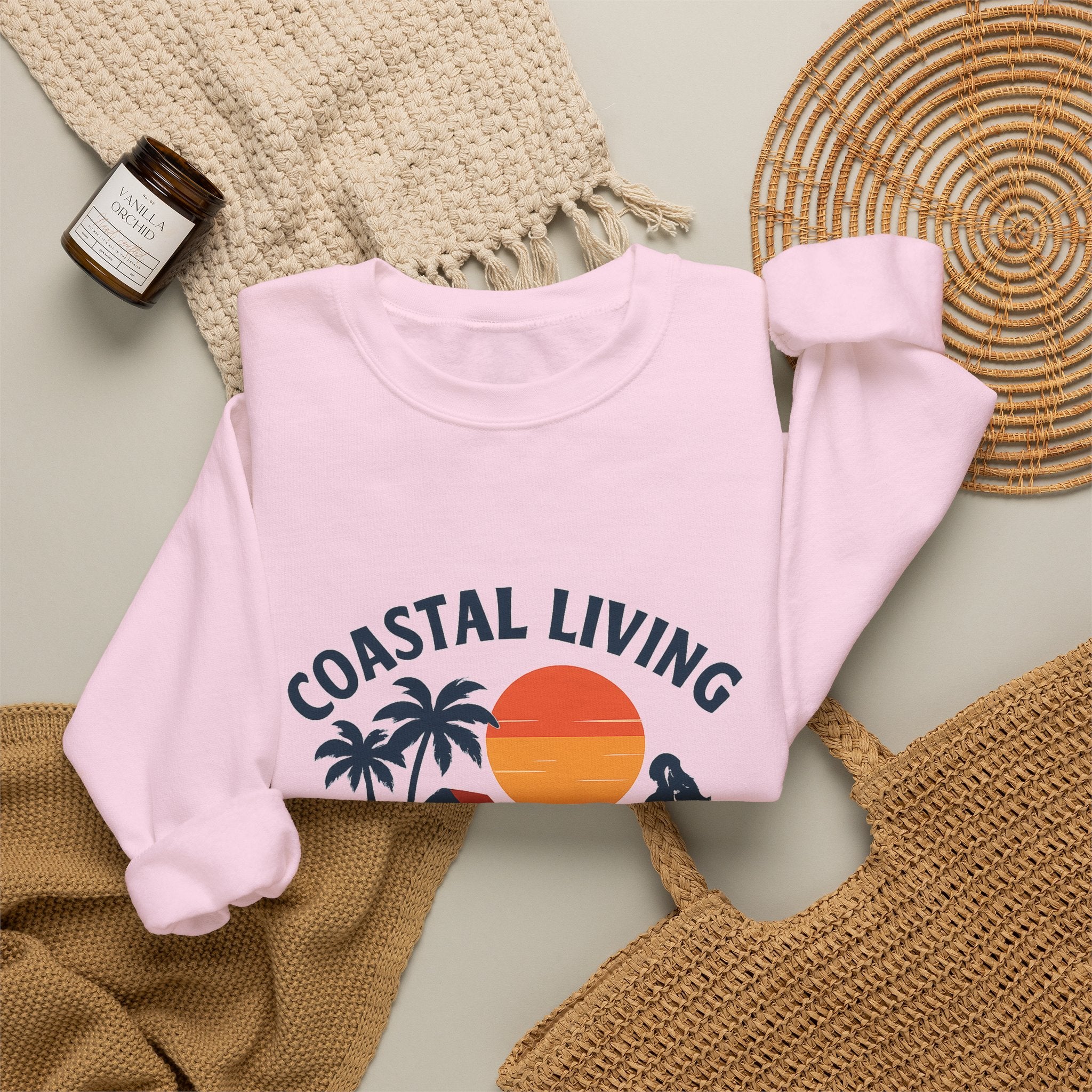 Beach Town Sunset Sweatshirt Coastal Living Salt Air Sun-Kissed Hair Ocean Vibes Vacation Gift Nautical Crewneck Surfer Beach Lover