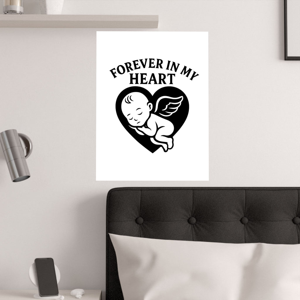 Pregnancy Loss Memorial Poster, Miscarriage Remembrance Gift, Infant Loss Sympathy, Forever in My Heart Print, Angel Baby Keepsake