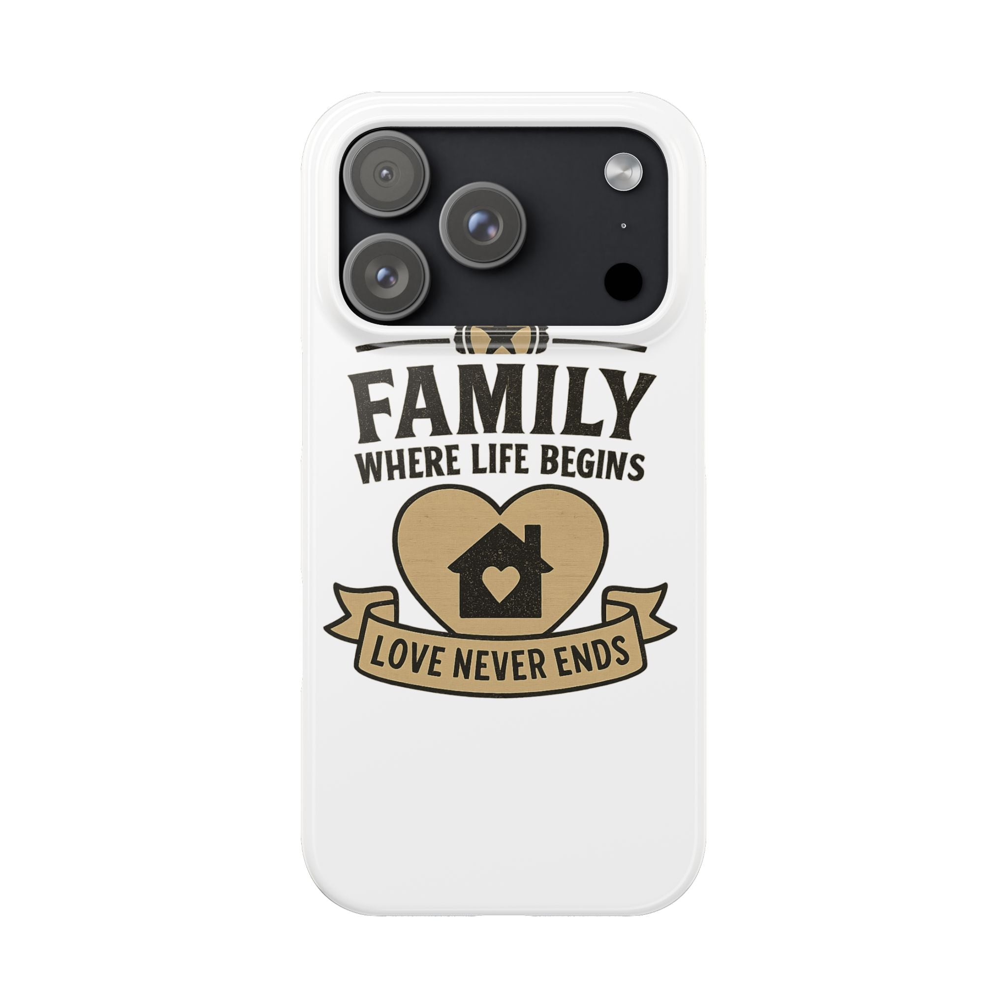 Family Where Life Begins Love Never Ends Phone Case, Rustic Farmhouse Gift for Mom Grandma, Mother's Day Gift, Heart Home Decor