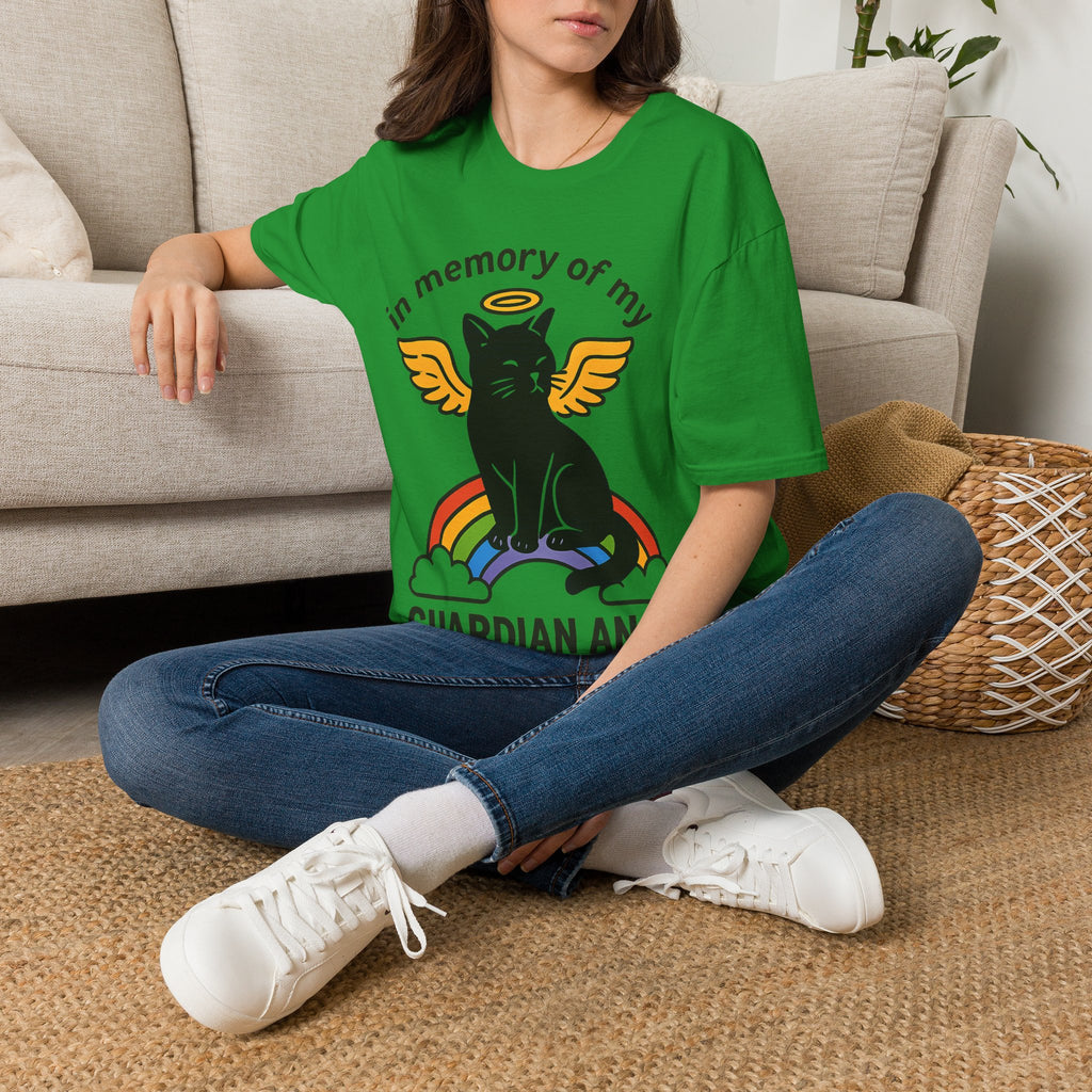 Rainbow Bridge Cat Memorial Shirt, Guardian Angel Cat Tshirt, Pet Loss Sympathy Gift, Cat Remembrance Shirt, Cat Lover Grief Gift