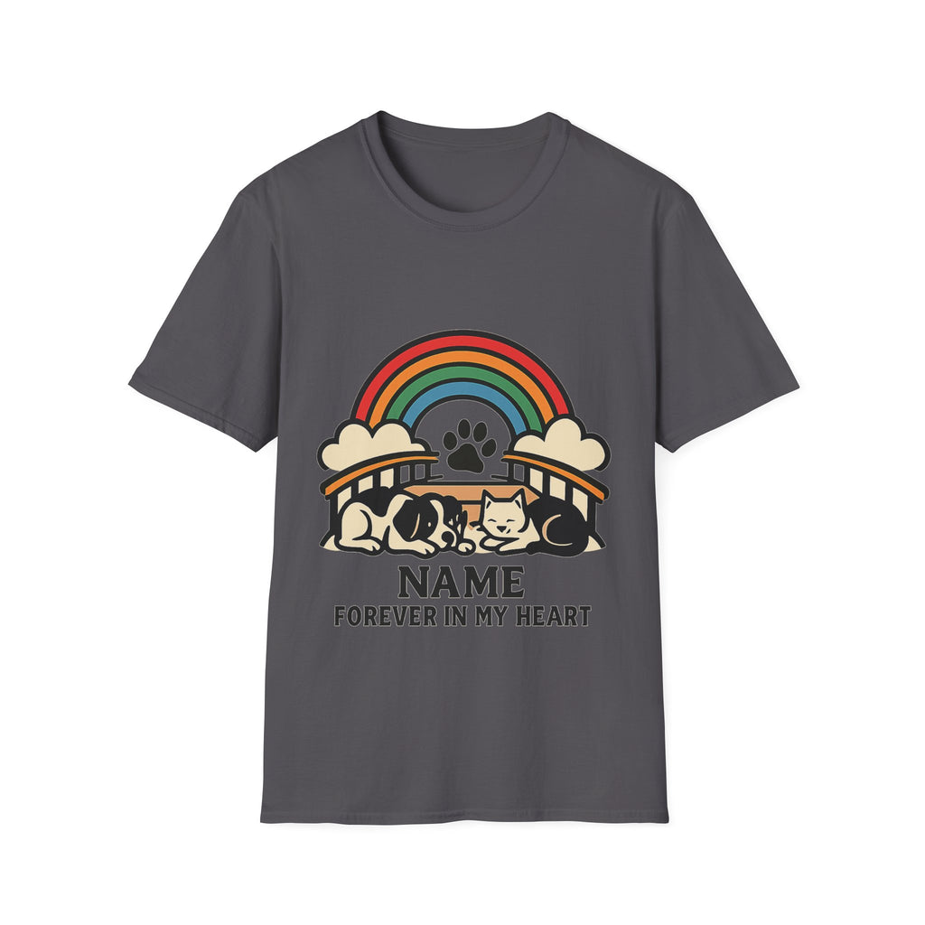 Rainbow Bridge Pet Memorial Shirt, Personalized Dog Cat Loss Gift, Custom Pet Remembrance Tee, Pet Memorial Sympathy Gift