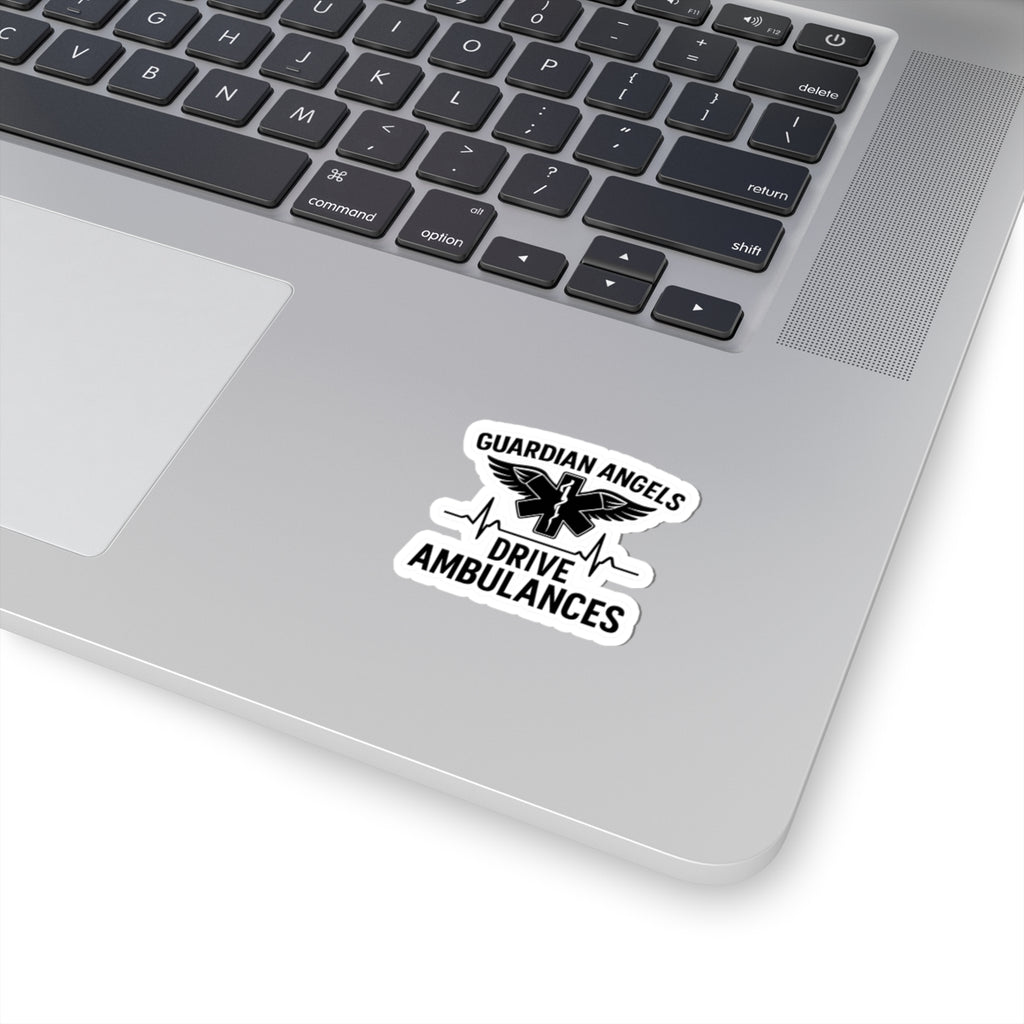 Guardian Angels Drive Ambulances Sticker | EMS Paramedic Star of Life Gift | Thin White Line EMT Vinyl Decal Water Bottle Laptop