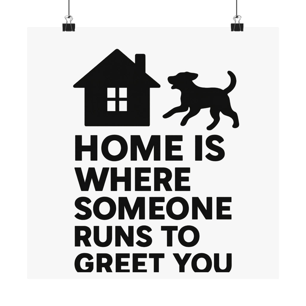 Home is Where Someone Runs to Greet You Print, Housewarming Gift, Minimalist Home Quote Poster, New Home Gift, Pet Lover Wall Art