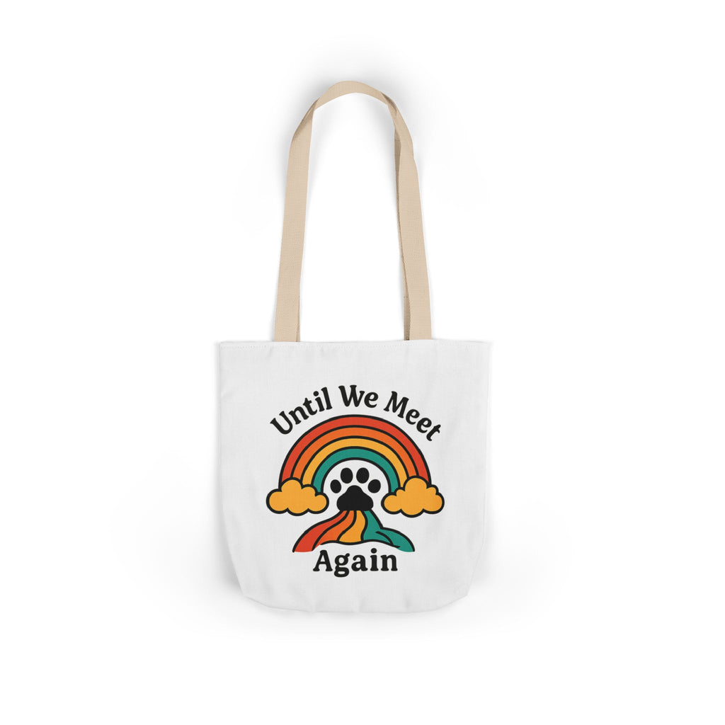 Rainbow Bridge Pet Memorial Tote Bag, Pet Loss Gift, Dog Cat Paw Print Remembrance Bag, Until We Meet Again Sympathy Gift
