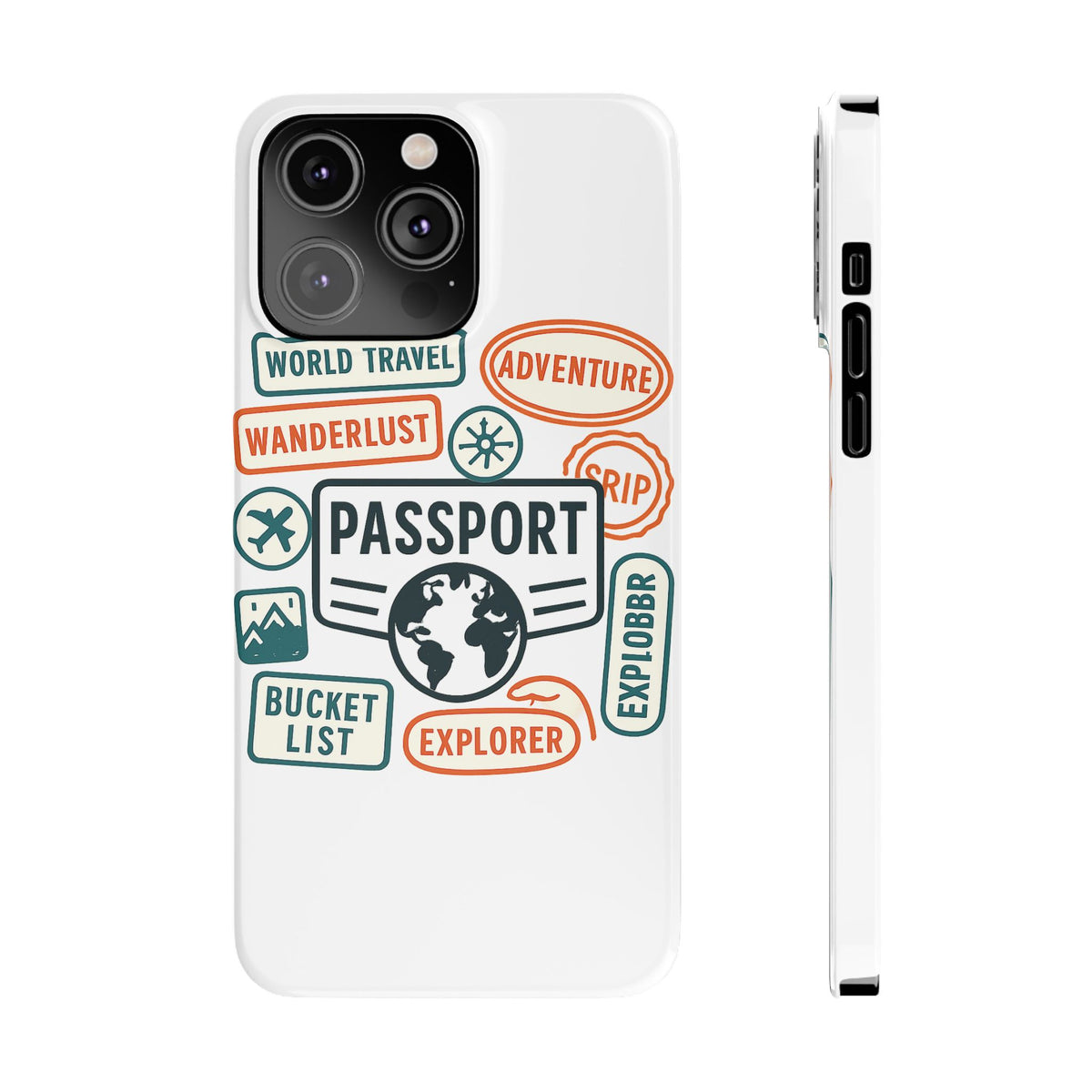 Passport Stamp Phone Case World Travel Gift Wanderlust Adventure Traveler Bucket List Globetrotter Trip Souvenir Explorer Map