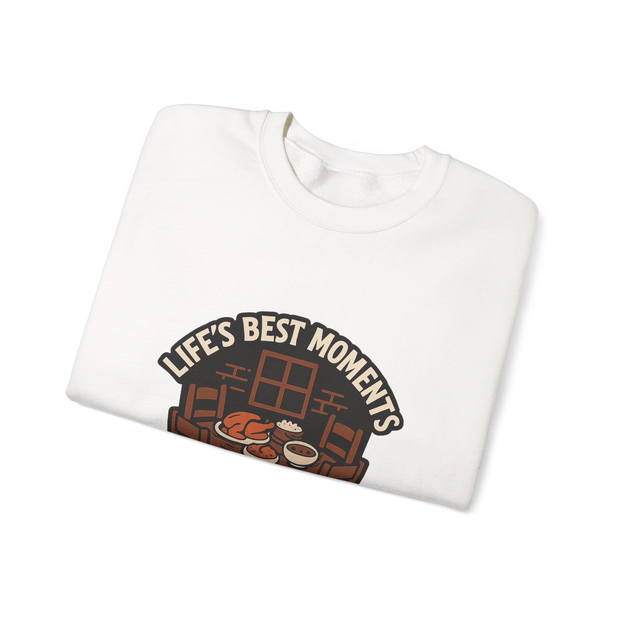 Life's Best Moments At The Table Sweatshirt, Family Dinner Crewneck, Cozy Kitchen Gift for Mom, Farmhouse Comfort Food Lover