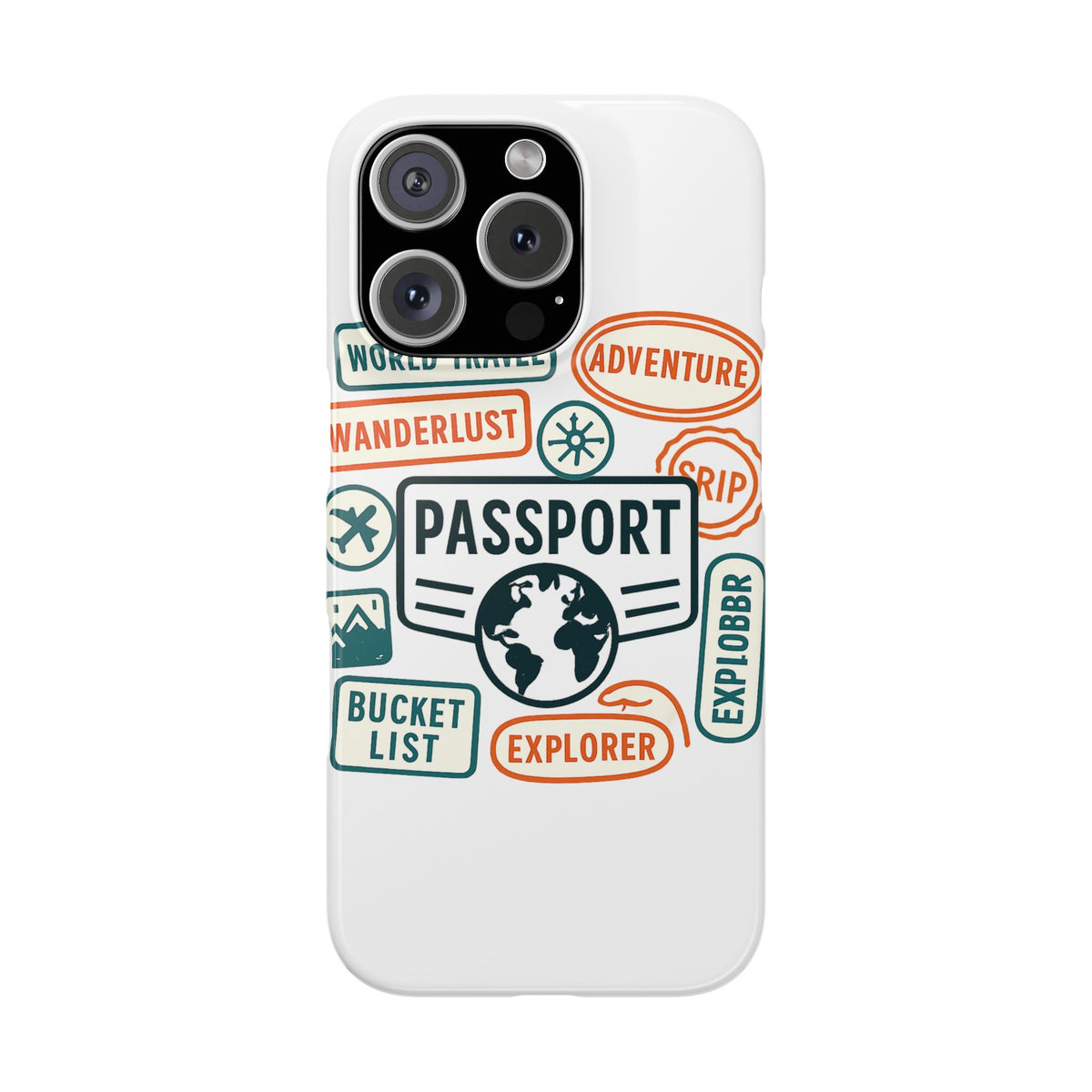 Passport Stamp Phone Case World Travel Gift Wanderlust Adventure Traveler Bucket List Globetrotter Trip Souvenir Explorer Map