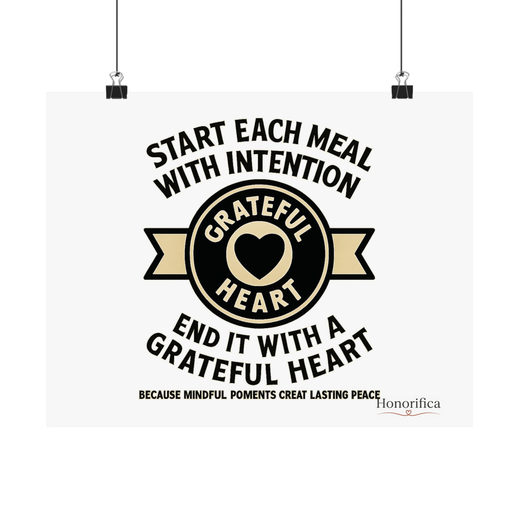 Grateful Heart Daily Affirmations Placemat Poster, Gratitude Prompts Mindful Eating, Thanksgiving Table Decor, Wellness Gift