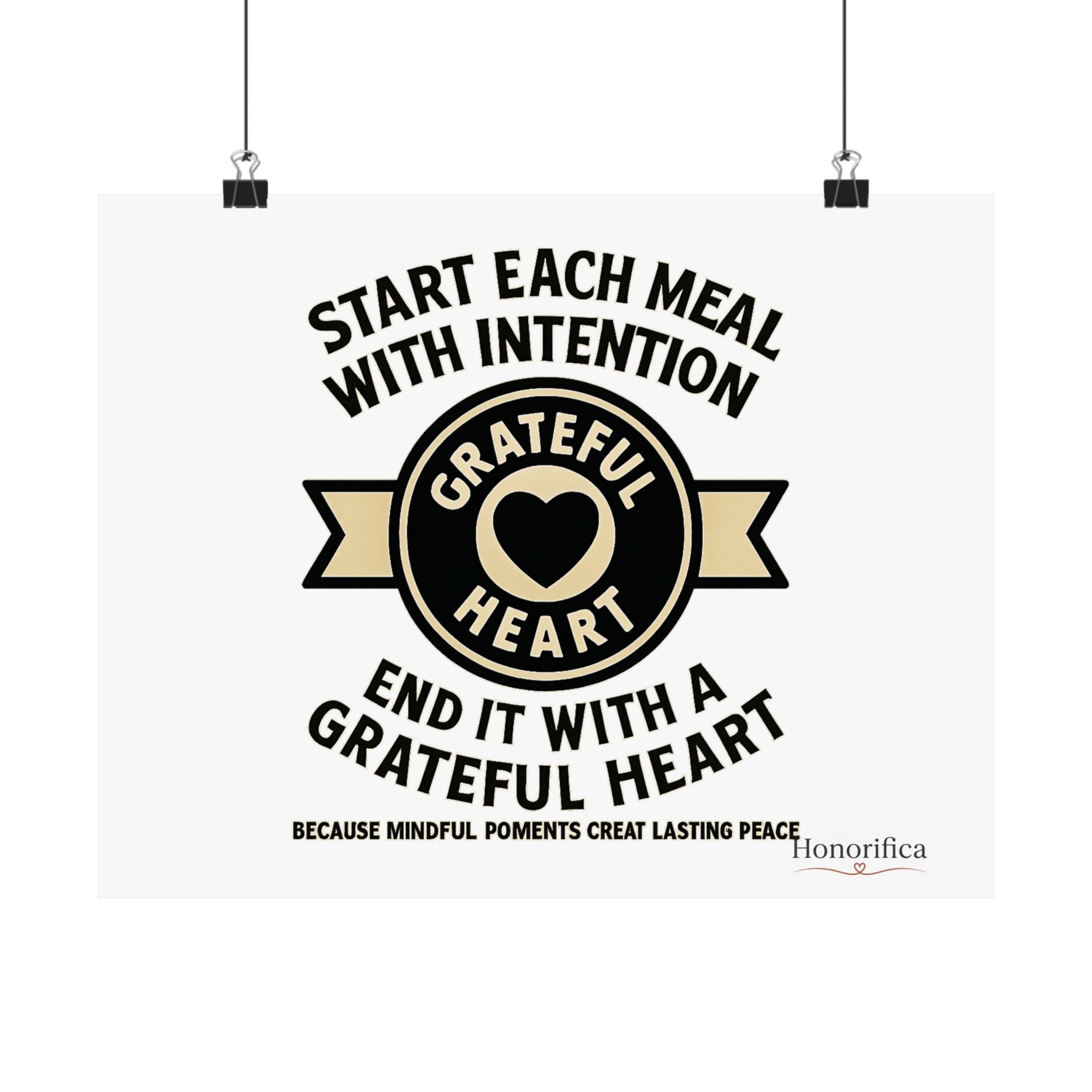 Grateful Heart Daily Affirmations Placemat Poster, Gratitude Prompts Mindful Eating, Thanksgiving Table Decor, Wellness Gift