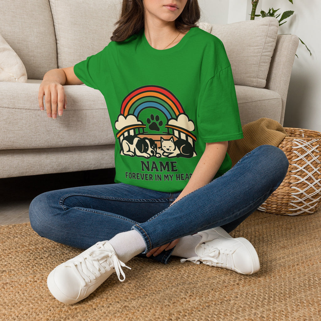 Rainbow Bridge Pet Memorial Shirt, Personalized Dog Cat Loss Gift, Custom Pet Remembrance Tee, Pet Memorial Sympathy Gift