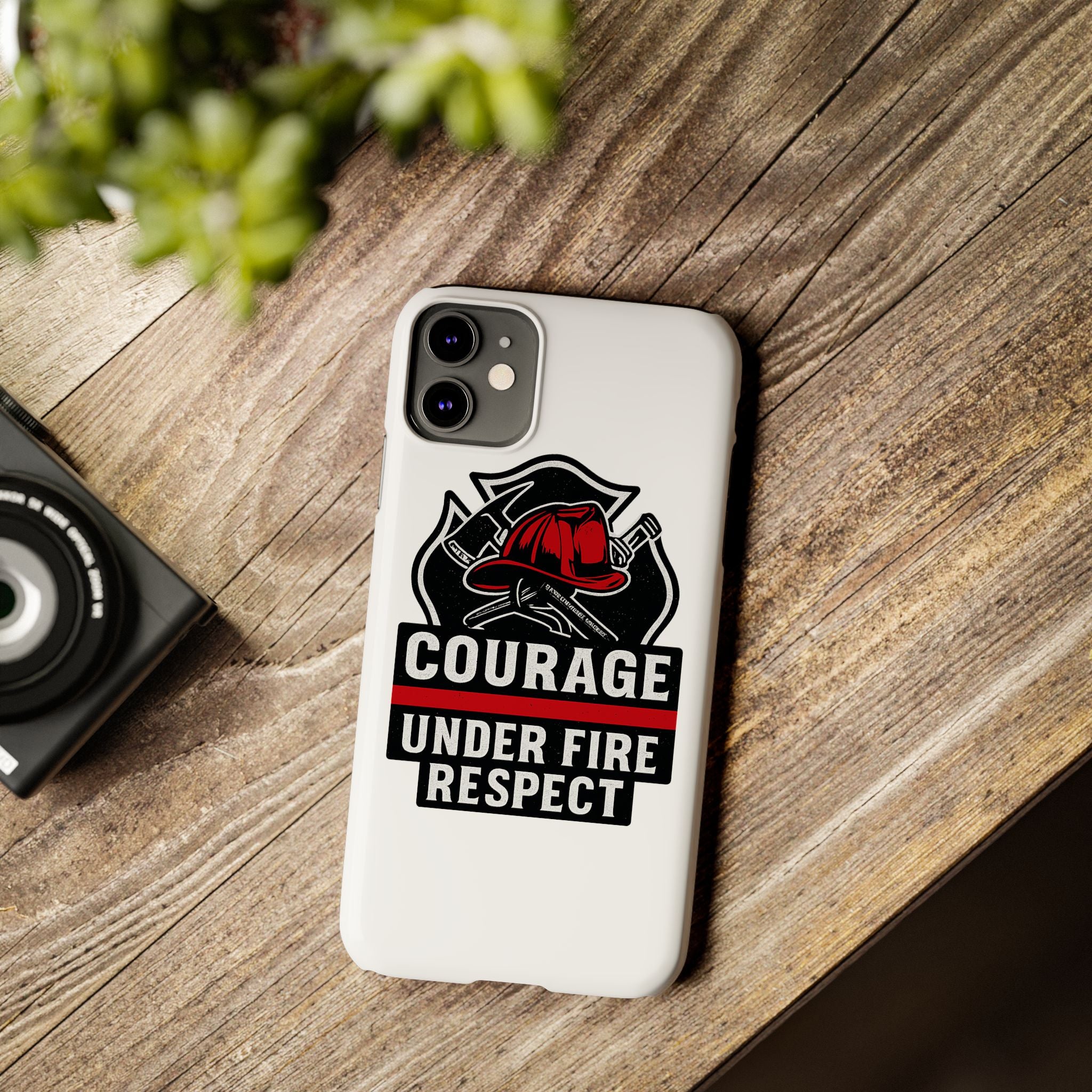 Firefighter Phone Case Courage Under Fire Respect First Responder Gift Thin Red Line Maltese Cross Fire Helmet Hero Support