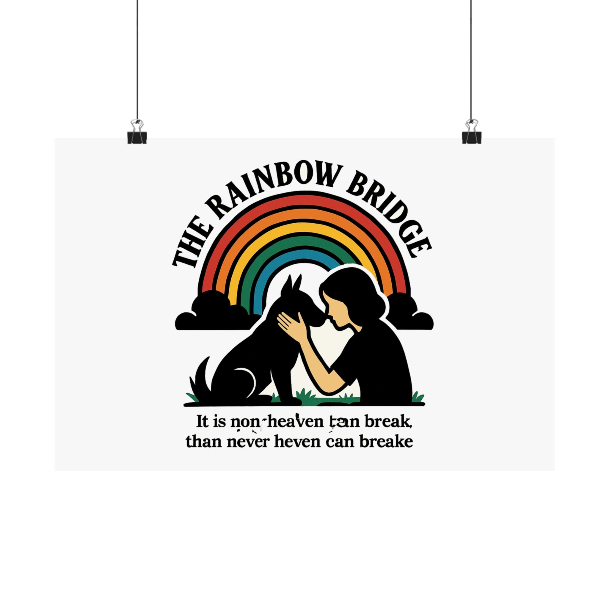 Rainbow Bridge Pet Memorial Print, Pet Loss Sympathy Gift, Dog Cat Memorial Wall Art, Pet Remembrance Poem, Grieving Pet Owner Gift