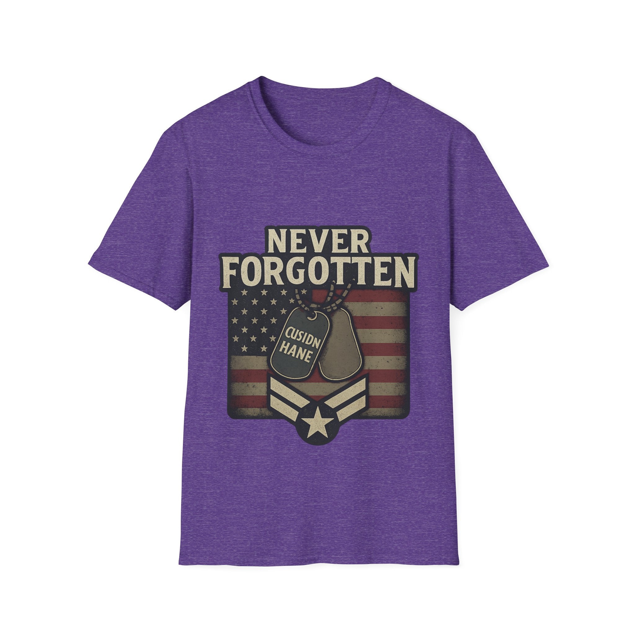 Never Forgotten Veteran Memorial Shirt Custom Name Military Tribute Tee Gold Star Family Gift Personalized Remembrance Tshirt