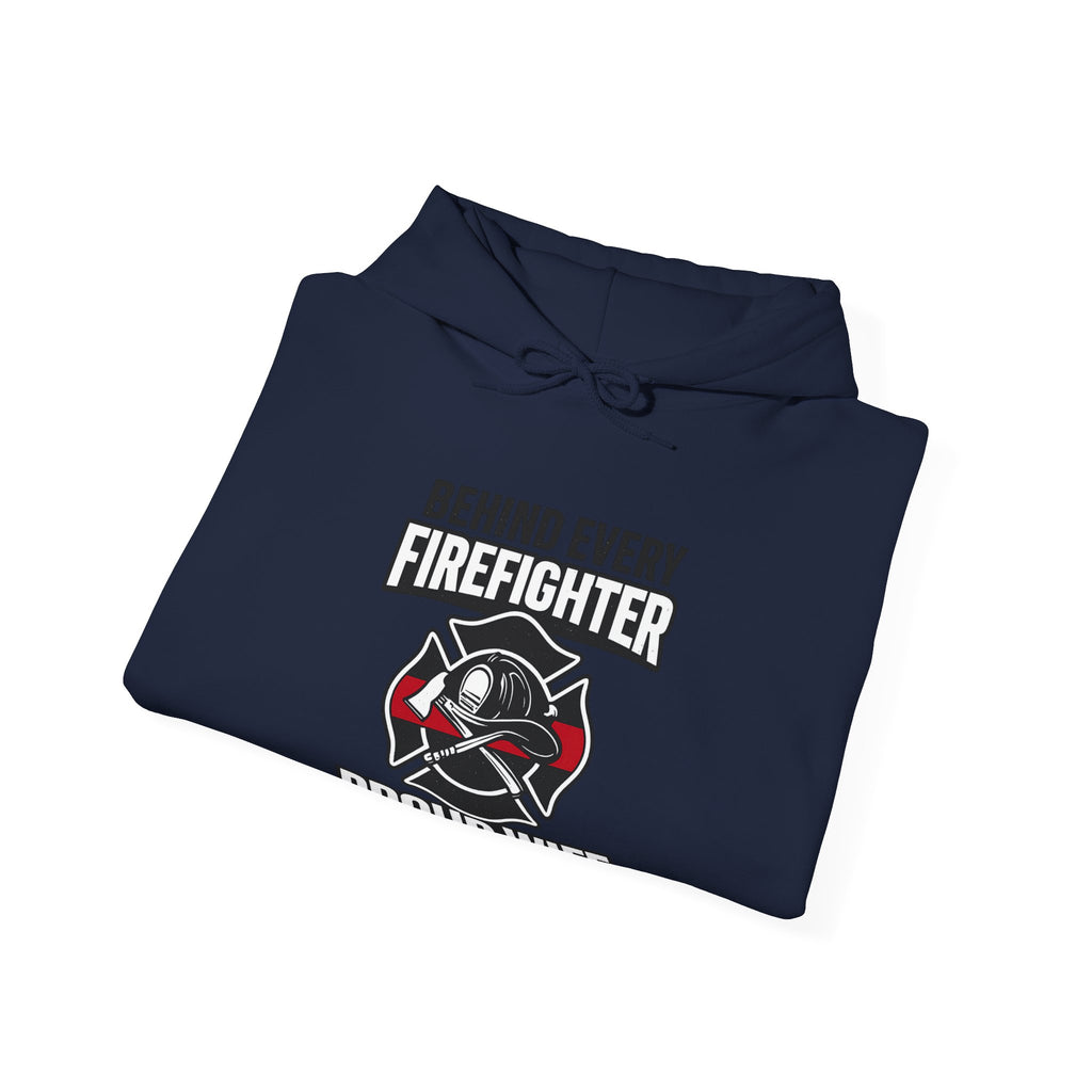 Firefighter Wife Hoodie Behind Every Firefighter Proud Wife Gift Anniversary Thin Red Line Sweatshirt Maltese Cross Support