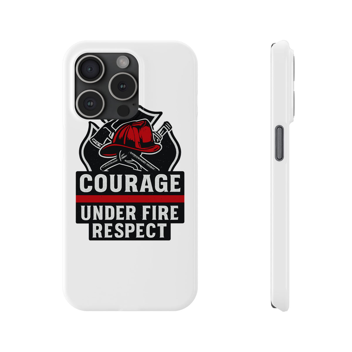Firefighter Phone Case Courage Under Fire Respect First Responder Gift Thin Red Line Maltese Cross Fire Helmet Hero Support