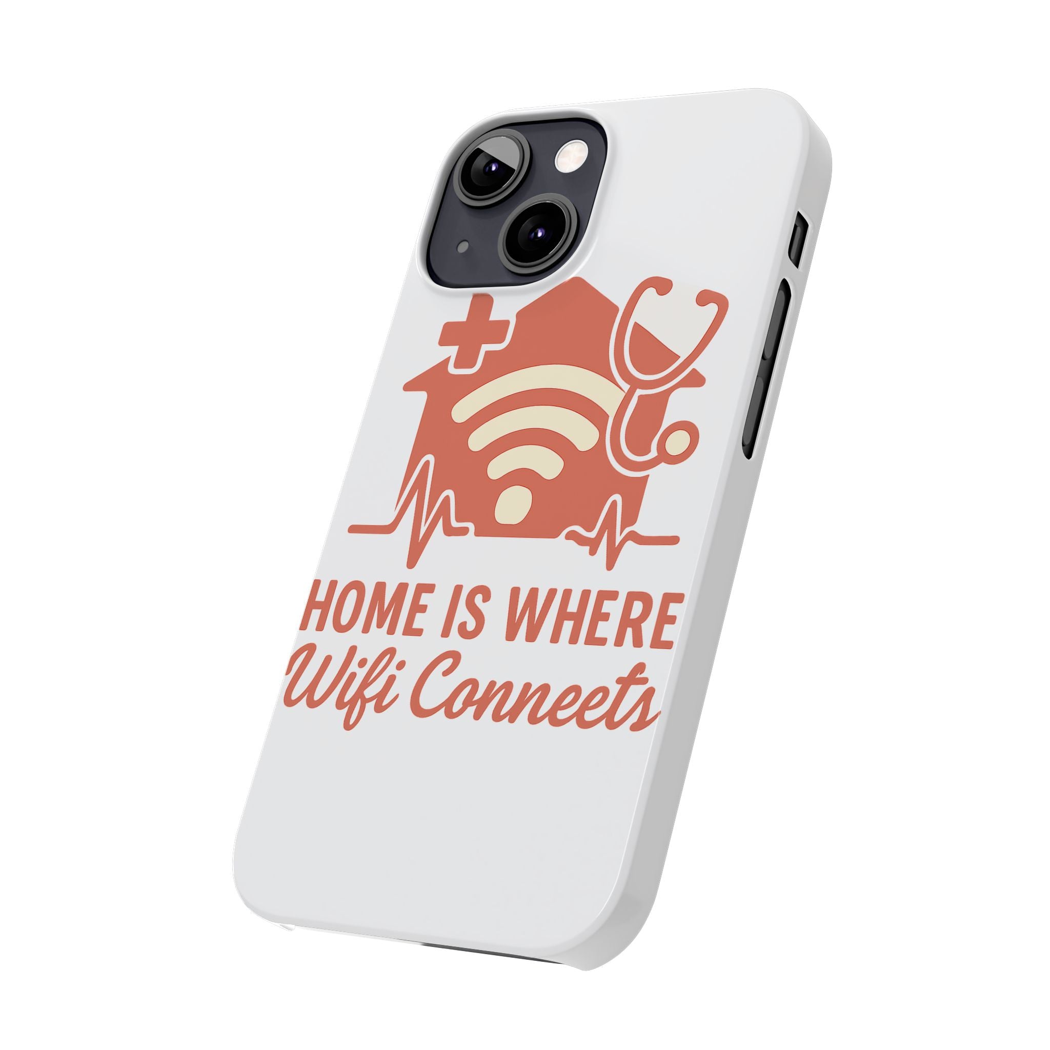 Home Is Where WiFi Connects Phone Case | Funny Tech Lover Gift | Minimalist House Phone Cover | Millennial Gen Z Humor Case