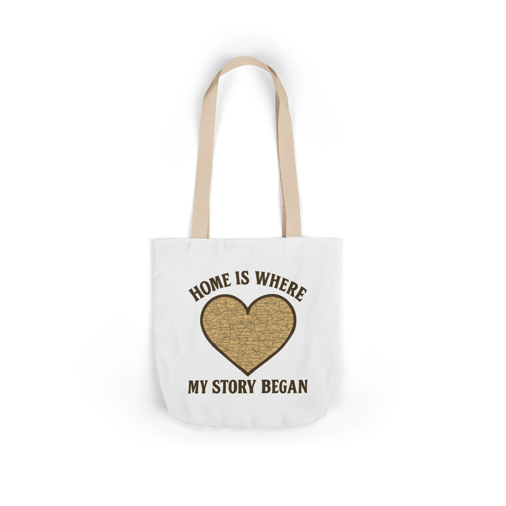 Home Is Where My Story Began Tote Bag Vintage Map Hometown Gift Moving Away Graduation Nostalgia Roots Pride Canvas Bag