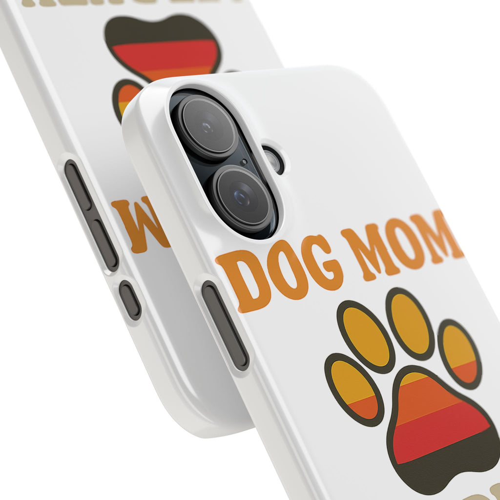 Dog Mom Off Duty Phone Case Retro 70s Vintage Dog Lover Gift Paw Print iPhone Samsung Galaxy Case Funny Pet Owner Gift