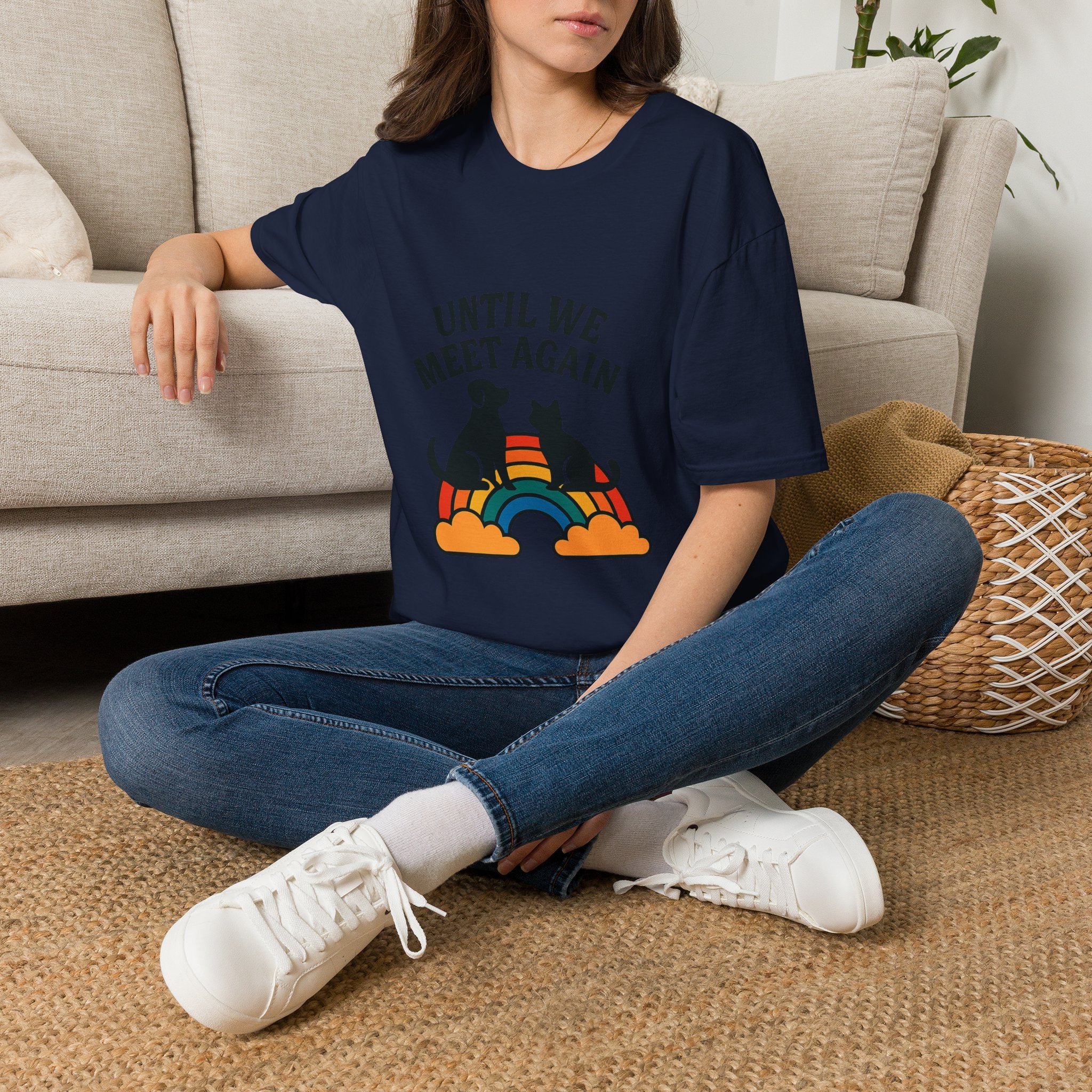 Rainbow Bridge Pet Memorial Shirt, Until We Meet Again Dog Cat Loss Gift, Pet Remembrance Tee, Sympathy Gift for Pet Loss Grief