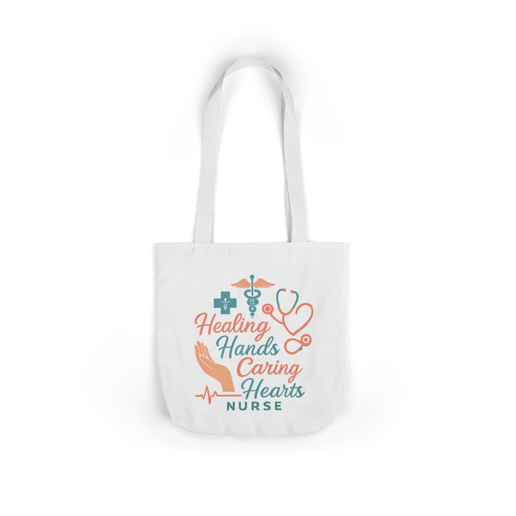 Nurse Appreciation Tote Bag Gift, Healing Hands Caring Hearts, Nurse Week Gift, Medical Tote Bag, RN Gift, Healthcare Worker