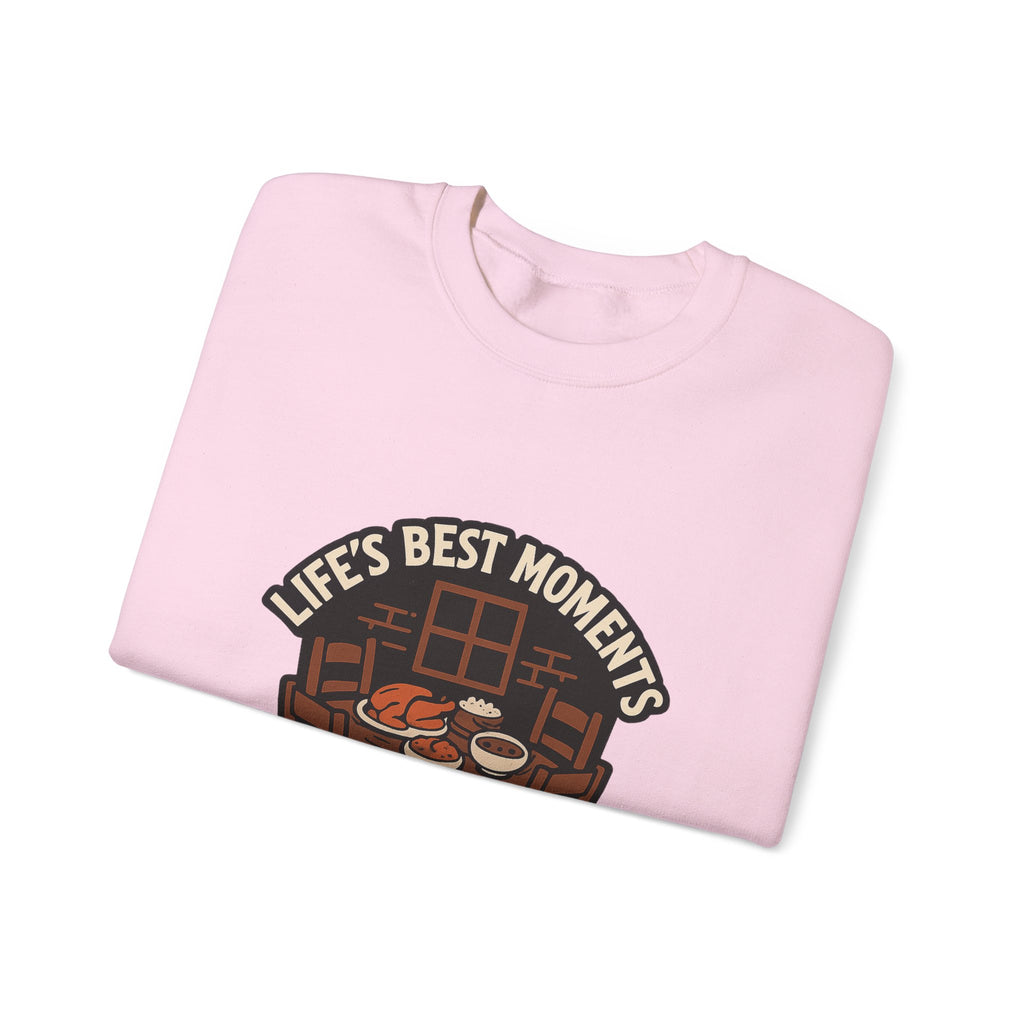 Life's Best Moments At The Table Sweatshirt, Family Dinner Crewneck, Cozy Kitchen Gift for Mom, Farmhouse Comfort Food Lover
