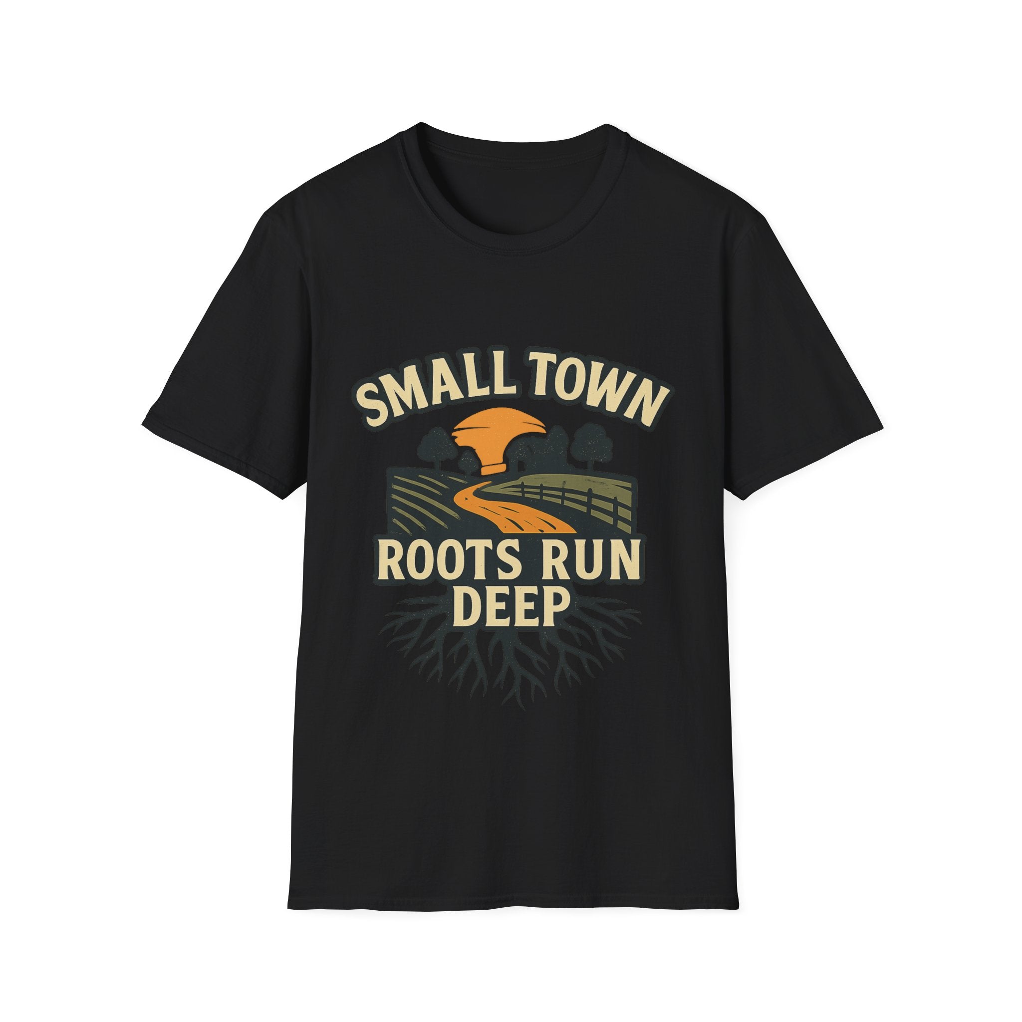 Small Town Roots Run Deep Shirt, Country Roads Graphic Tee, Rural Pride T-Shirt, Farmhouse Style Clothing, Country Lifestyle Gift
