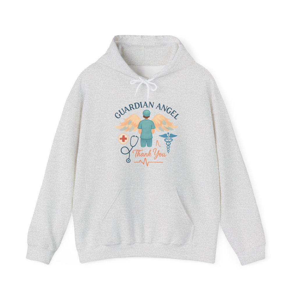 Guardian Angel in Scrubs Nurse Hoodie Gift, Nurse Appreciation Thank You, Nursing Retirement Gift, Soft Watercolor Angel Wings