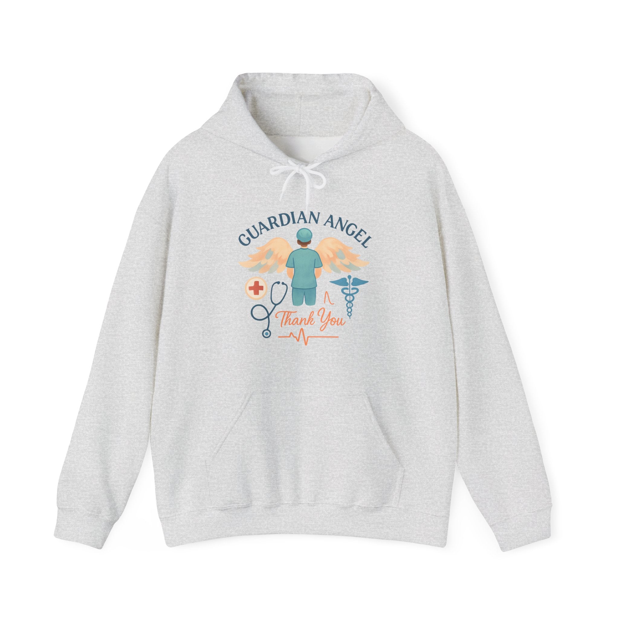 Guardian Angel in Scrubs Nurse Hoodie Gift, Nurse Appreciation Thank You, Nursing Retirement Gift, Soft Watercolor Angel Wings
