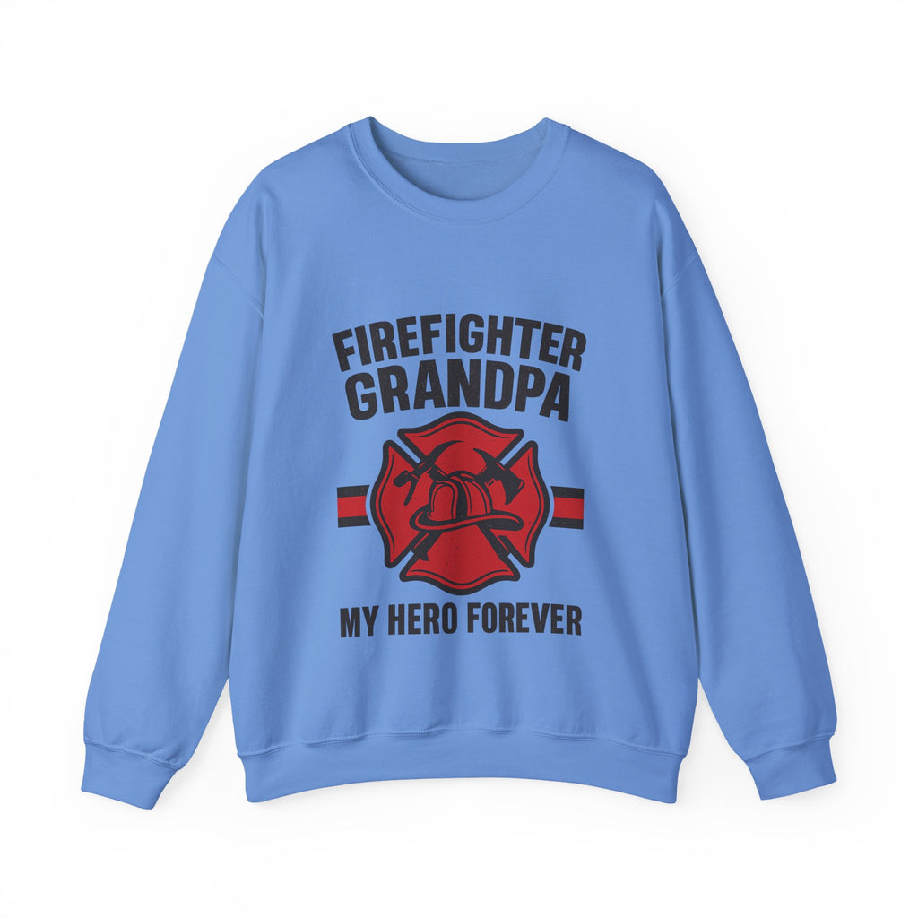 Firefighter Grandpa Sweatshirt My Hero Forever Gift Vintage Fire Station Badge Grandparents Day Fireman Grandfather Shirt