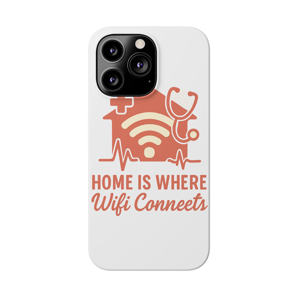 Home Is Where WiFi Connects Phone Case | Funny Tech Lover Gift | Minimalist House Phone Cover | Millennial Gen Z Humor Case