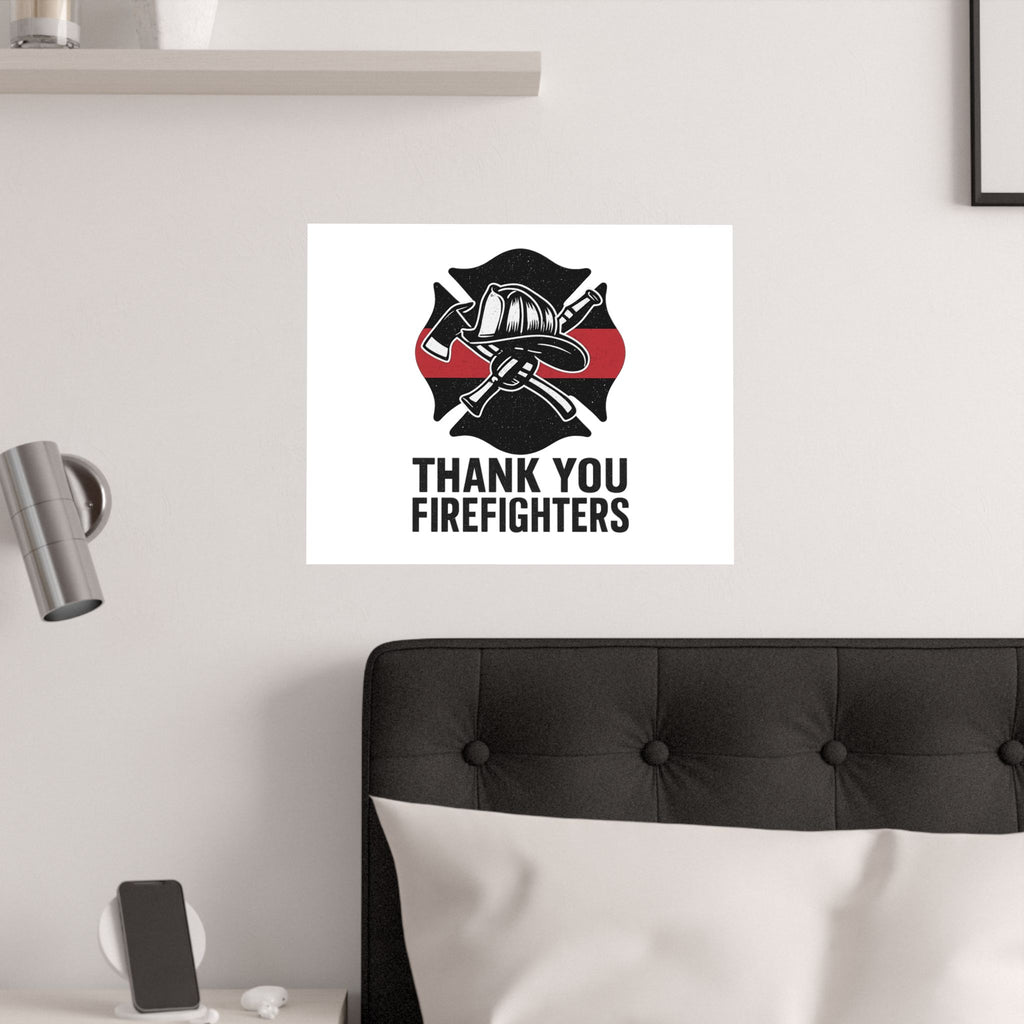 Thank You Firefighters Poster, Firefighter Appreciation Gift, Fire Station Wall Art, Fire Prevention Week Decor, Hero Tribute Print