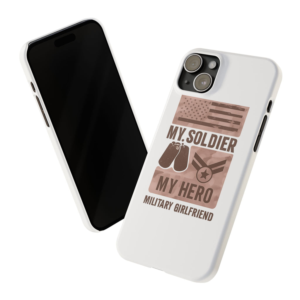 Military Girlfriend Phone Case Rose Gold Camouflage My Soldier My Hero Gift for Army Navy Air Force Girlfriend