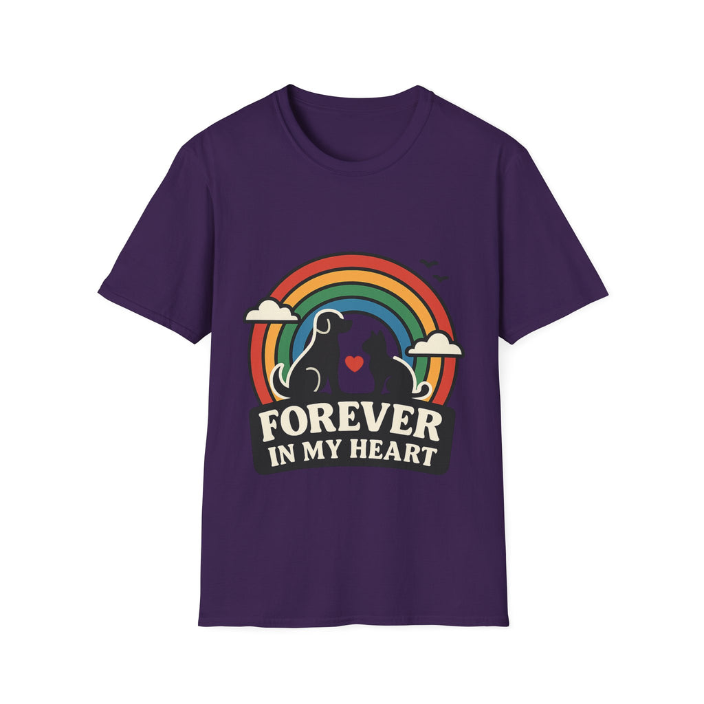 Rainbow Bridge Pet Memorial Shirt, Dog Cat Loss Gift, Forever in My Heart, Pet Remembrance Tee, Sympathy Gift for Pet Owner