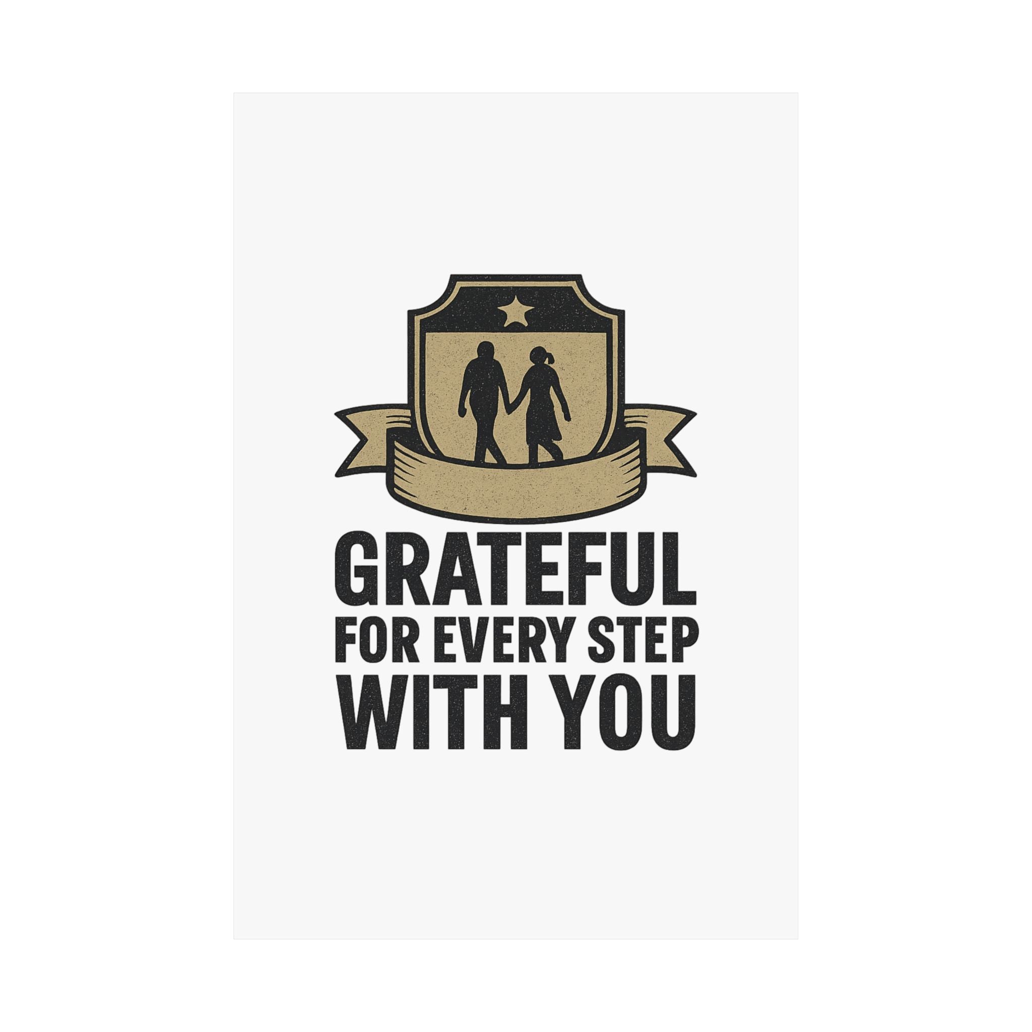 Grateful For Every Step With You Poster Anniversary Gift Relationship Milestone Couple Wall Art Vintage Gratitude Print