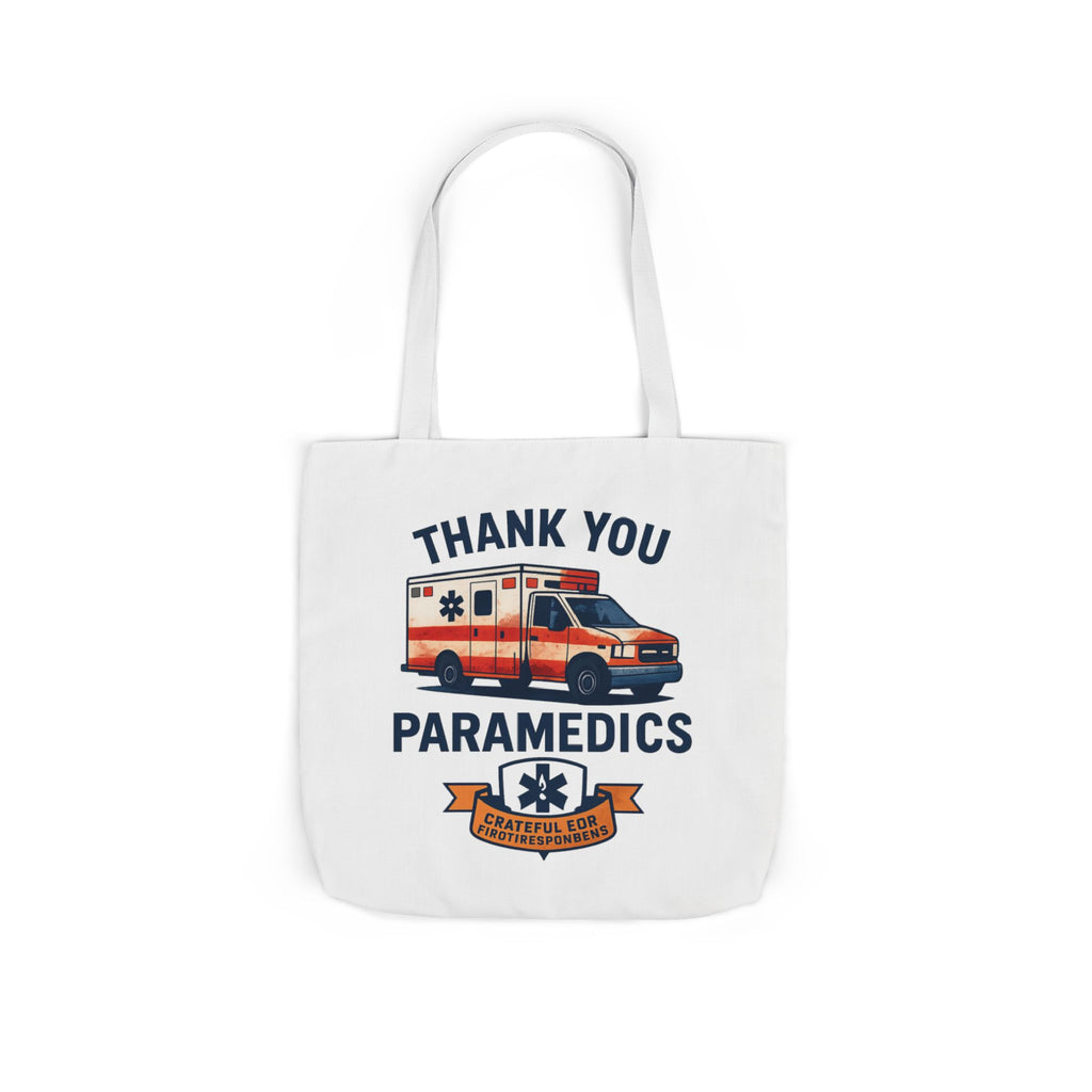 Thank You Paramedics Tote Bag, EMS Appreciation Gift, Grateful for First Responders, Ambulance Watercolor Art, Emergency Medical