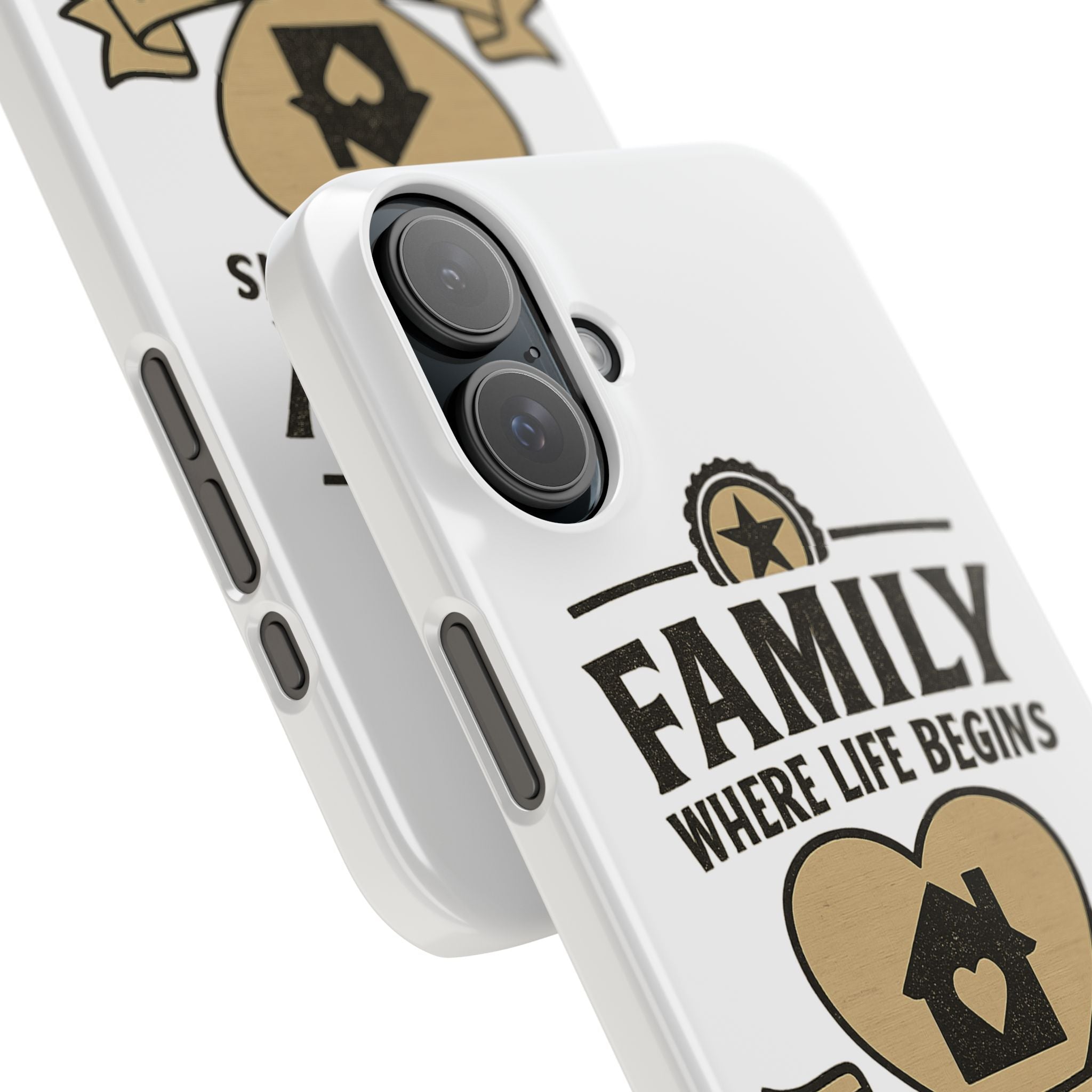 Family Where Life Begins Love Never Ends Phone Case, Rustic Farmhouse Gift for Mom Grandma, Mother's Day Gift, Heart Home Decor