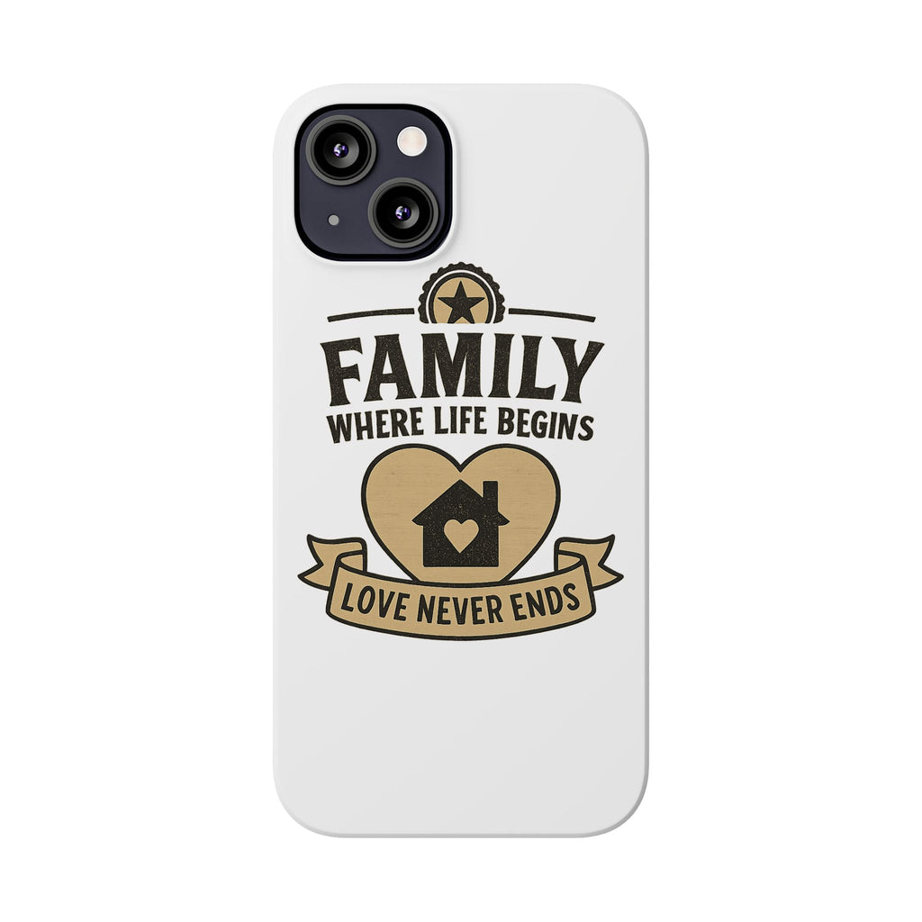 Family Where Life Begins Love Never Ends Phone Case, Rustic Farmhouse Gift for Mom Grandma, Mother's Day Gift, Heart Home Decor