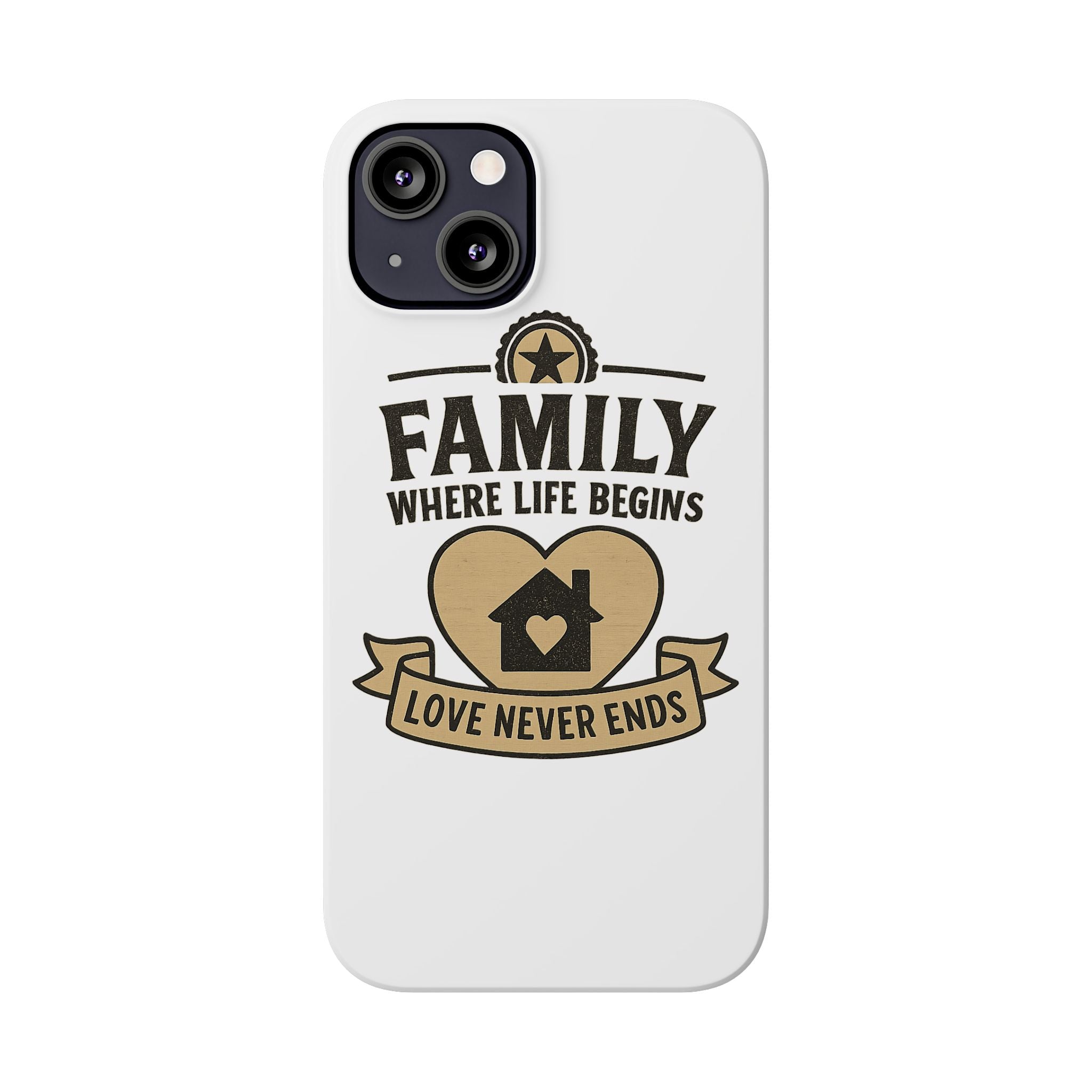 Family Where Life Begins Love Never Ends Phone Case, Rustic Farmhouse Gift for Mom Grandma, Mother's Day Gift, Heart Home Decor