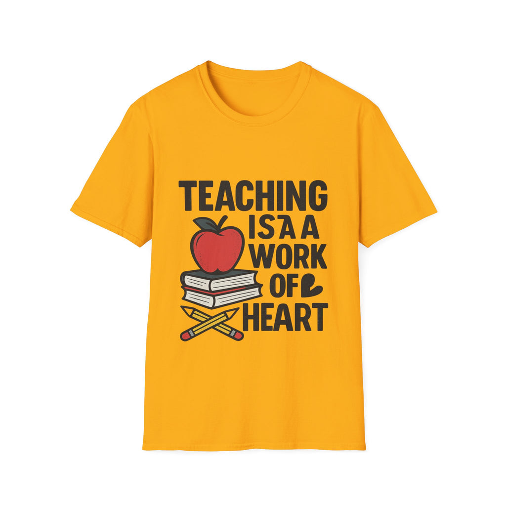 Teacher Appreciation Shirt, Teaching is a Work of Heart Tshirt, Teacher Gift, Educator Shirt, Teacher Week Gift, Apple Pencil Tee