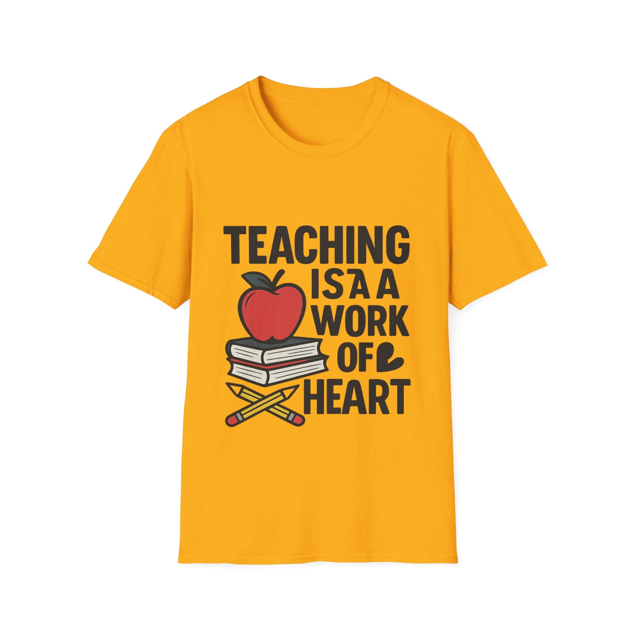 Teacher Appreciation Shirt, Teaching is a Work of Heart Tshirt, Teacher Gift, Educator Shirt, Teacher Week Gift, Apple Pencil Tee