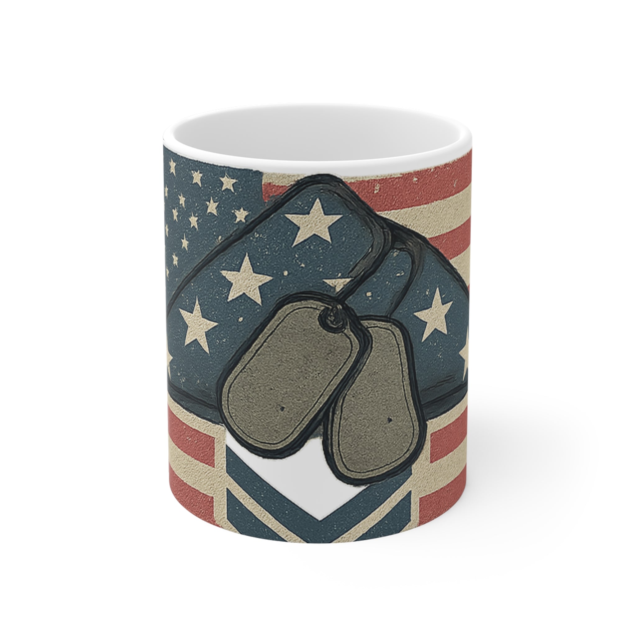 In Loving Memory of Veteran Mug | Custom Memorial Gift | Folded Flag Tribute | Personalized Military Remembrance Cup