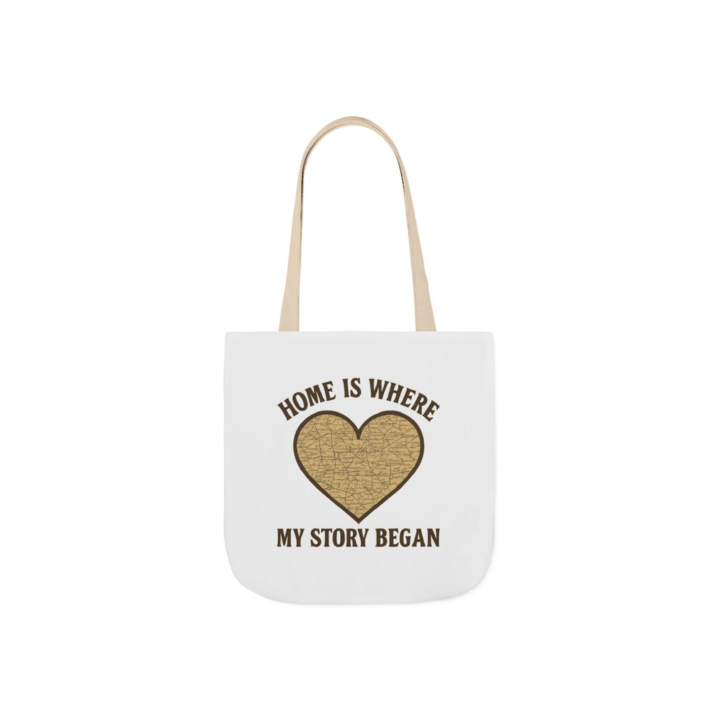 Home Is Where My Story Began Tote Bag Vintage Map Hometown Gift Moving Away Graduation Nostalgia Roots Pride Canvas Bag