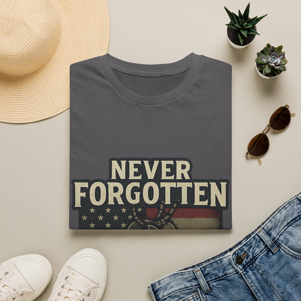 Never Forgotten Veteran Memorial Shirt Custom Name Military Tribute Tee Gold Star Family Gift Personalized Remembrance Tshirt