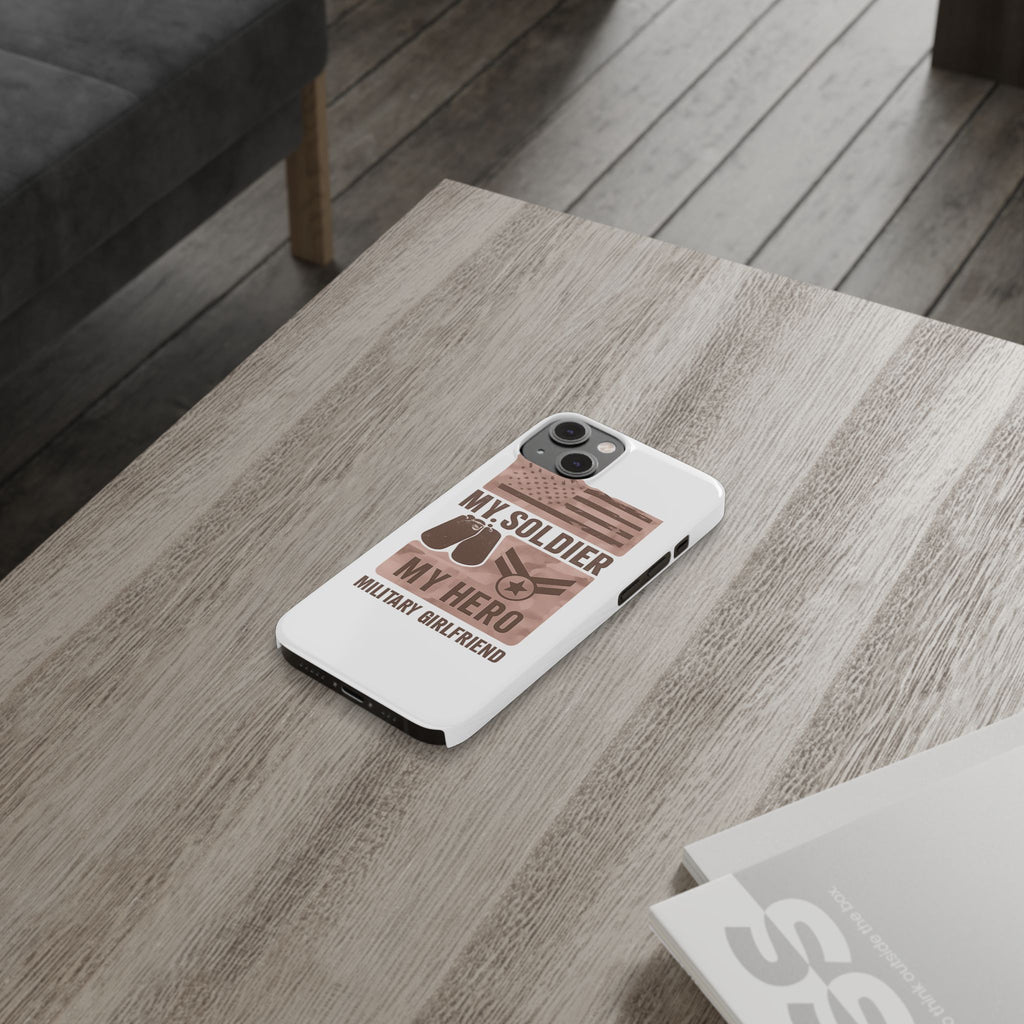 Military Girlfriend Phone Case Rose Gold Camouflage My Soldier My Hero Gift for Army Navy Air Force Girlfriend