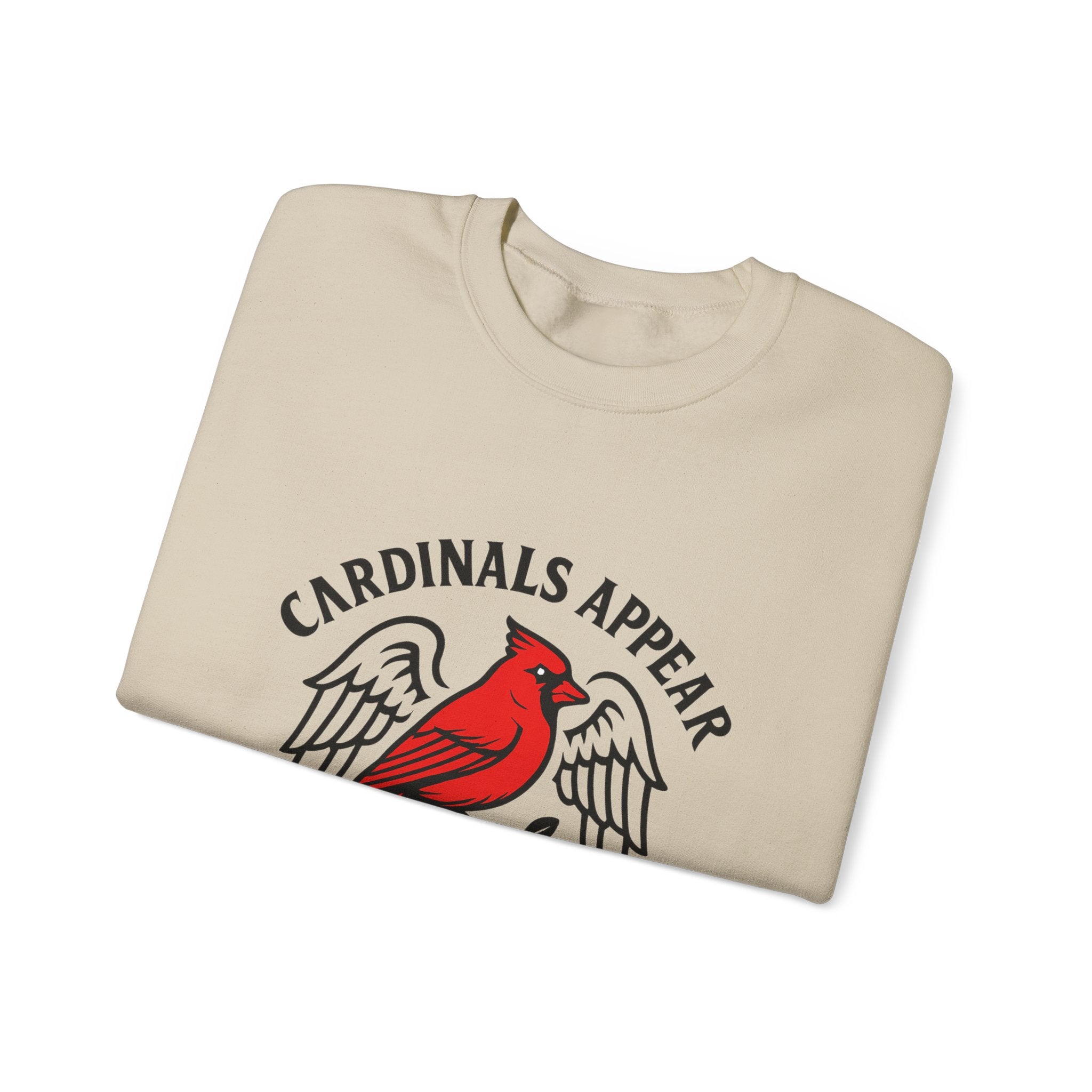 Cardinal Memorial Sweatshirt, Cardinals Appear When Angels Are Near, Sympathy Gift Loss of Loved One, Remembrance Comfort Shirt