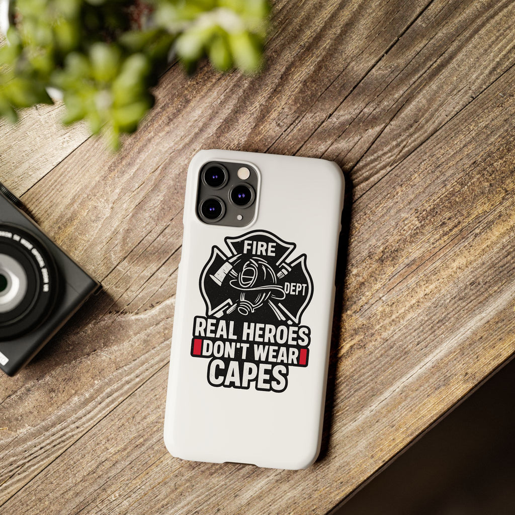 Firefighter Phone Case Real Heroes Don't Wear Capes Thin Red Line Gift for Firefighter Wife Husband Family Fire Dept Appreciation