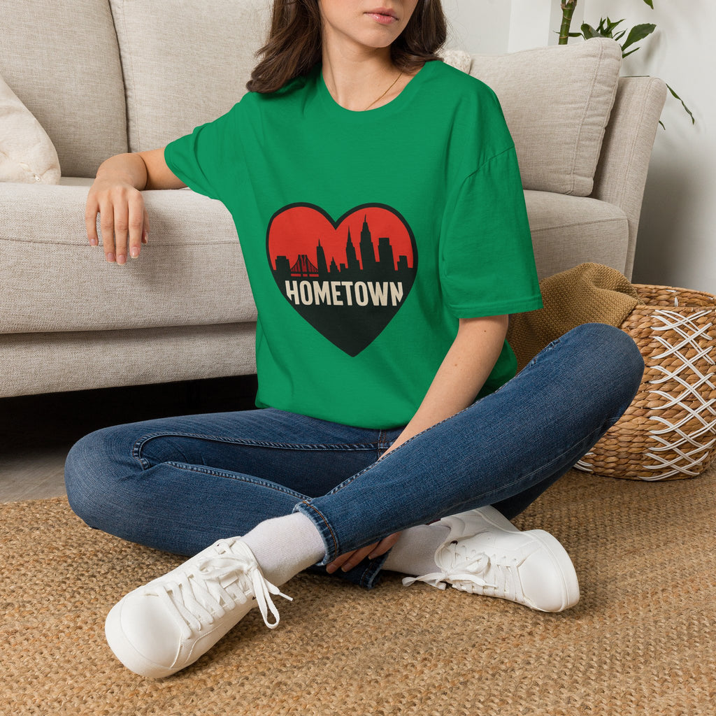 City Skyline Heart T-Shirt | Hometown Pride Tee | Urban City Lover Gift | NYC LA Chicago Shirt | Travel Souvenir Graphic Tee